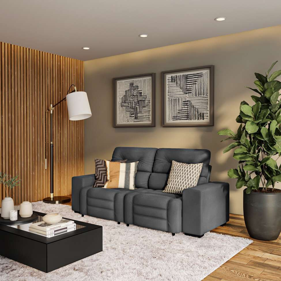 Sofá Retrátil e Reclinável 3 Lugares Beatrice Suede Grafite em Promoção | Ofertas na Americanas