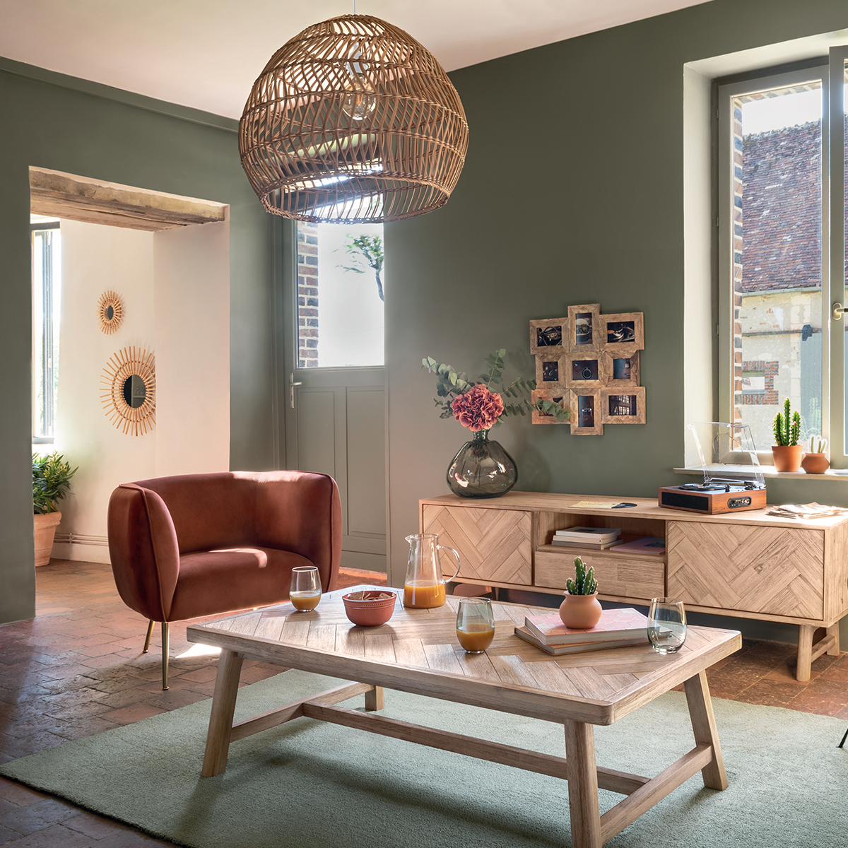 TV stand "Aeris" Acacia, 55x180 cm