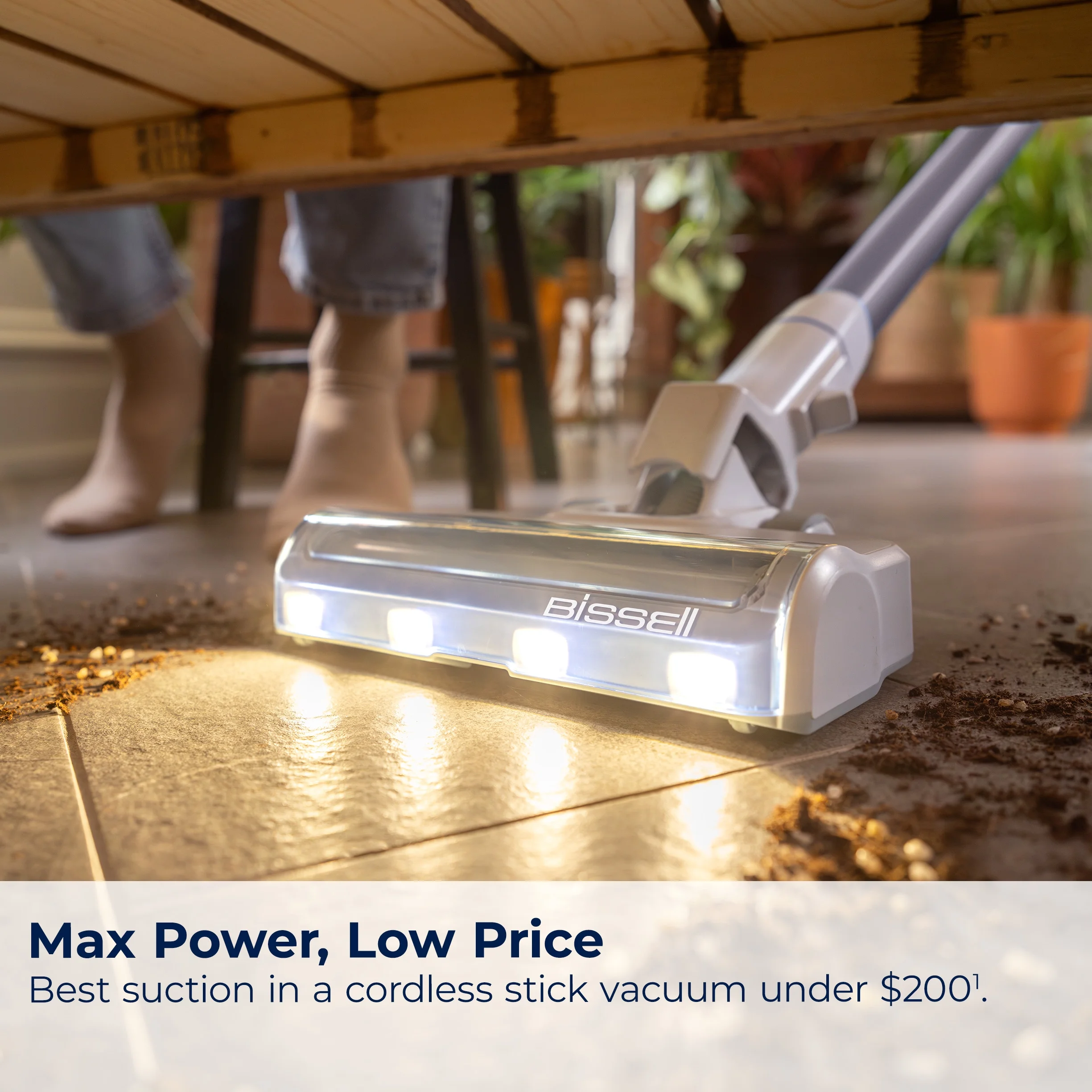 BISSELL PowerClean 200W Self-Standing Cordless Stick Vacuum, Carpet, Area Rugs, Hard Floor, Uphosltery, Tangle Free Brush Roll, Removeable Battery, Up to 40 minute run time, 4172