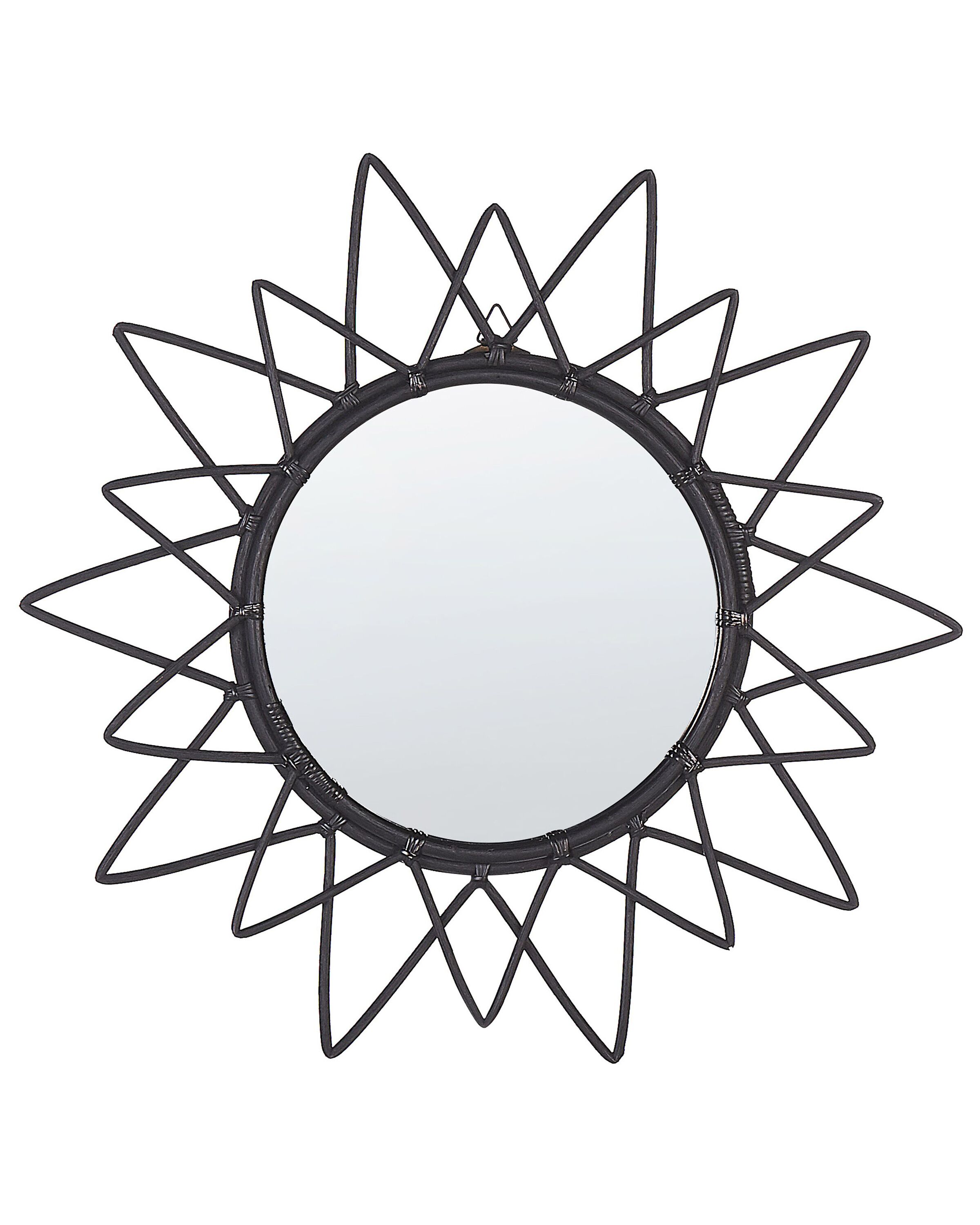 Wall Mirror AROEK 61 cm 61 cm Rattan Black