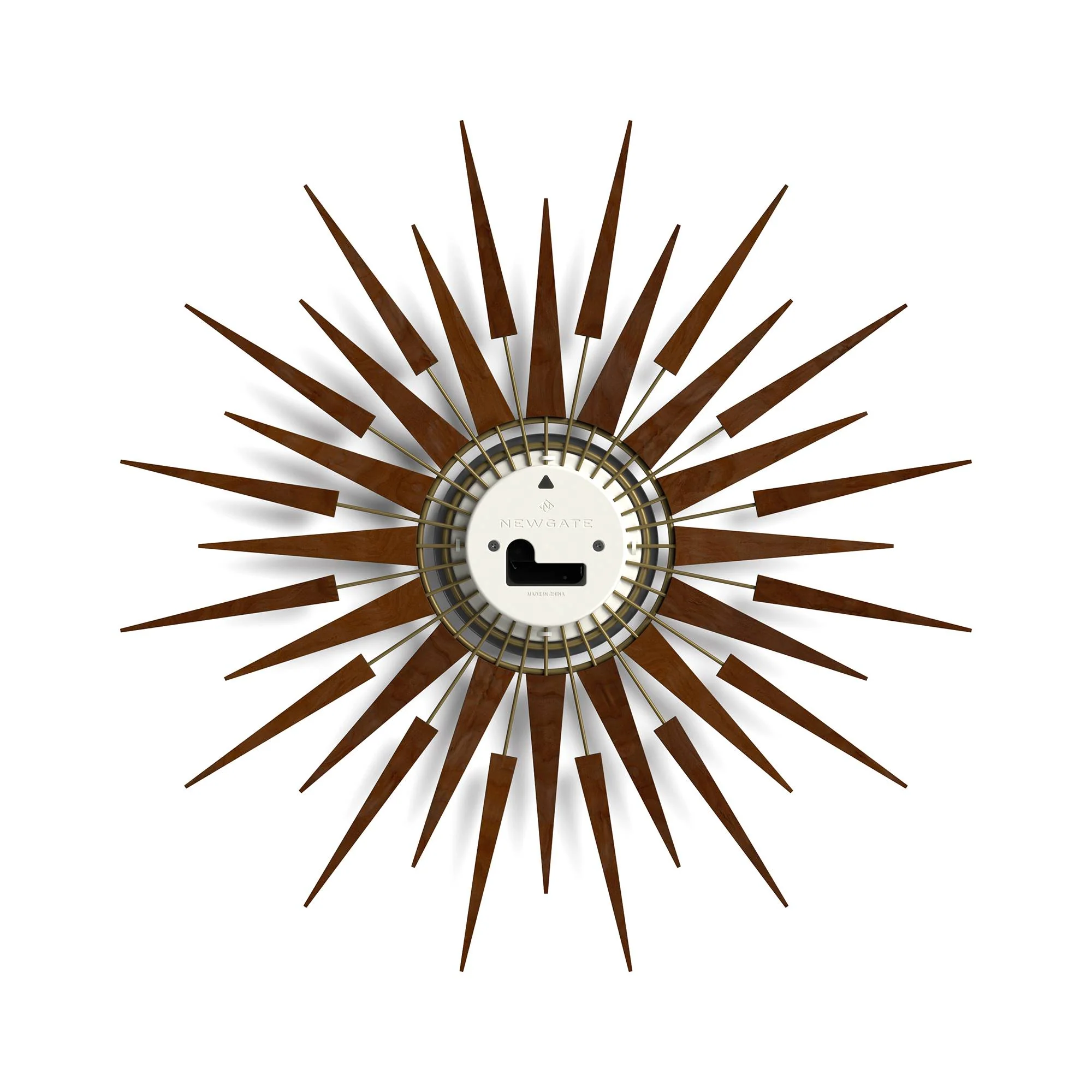 Newgate Pluto wall clock in dark wood