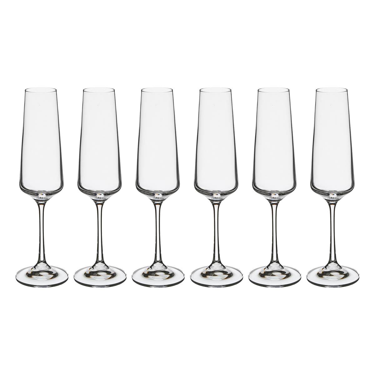 Set of 6 champagne flutes "Selenga" 160 ml, Transparent