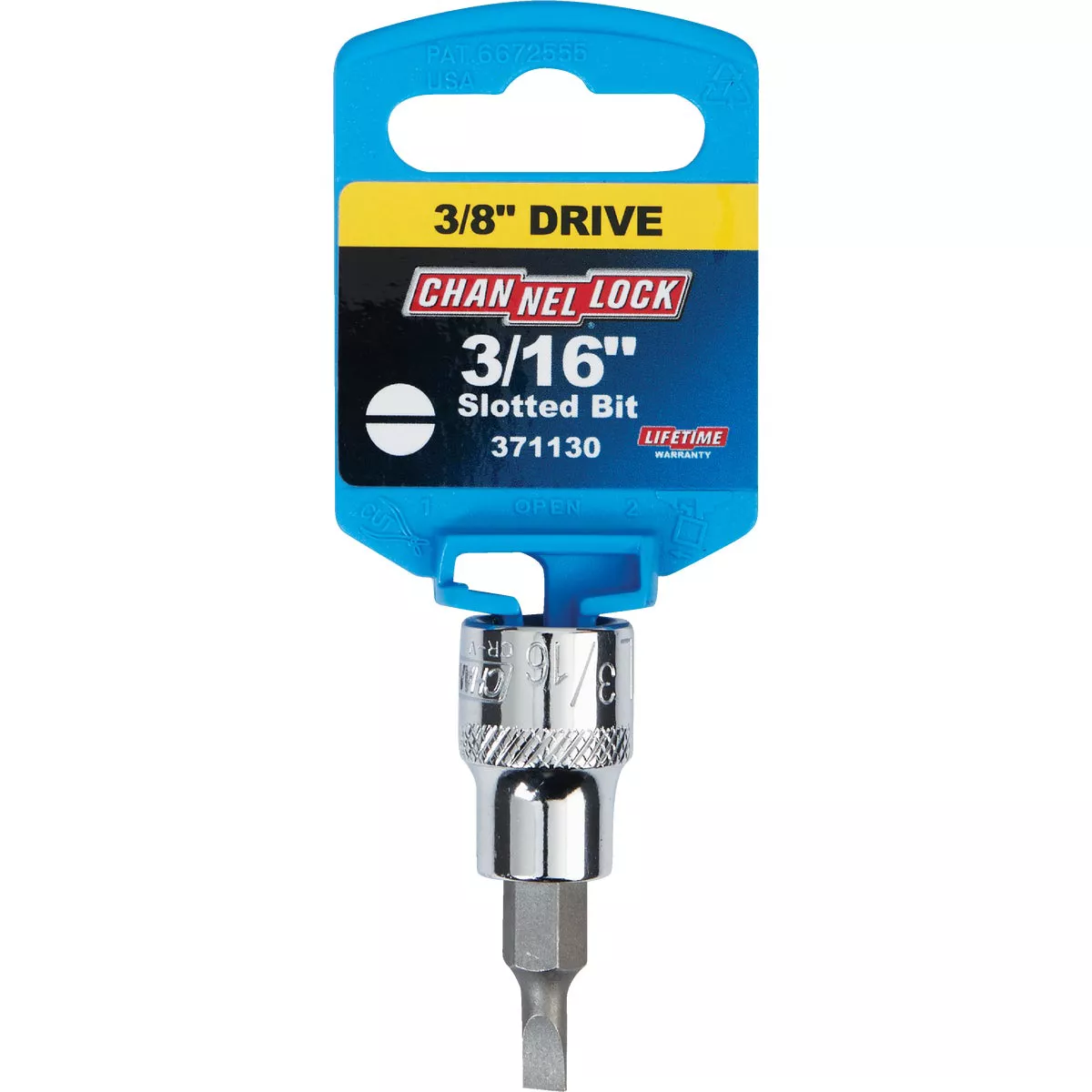 Channellock Standard 3/8 In. Drive 3/16 In. Slotted Screwdriver Bit Socket