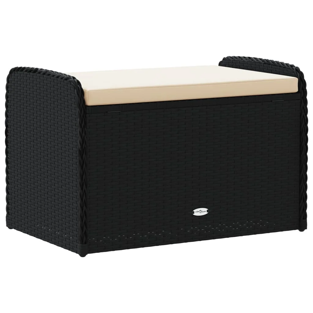 vidaXL Storage Bench with Cushion Outdoor Garden Seat Furniture Poly Rattan - Image 23