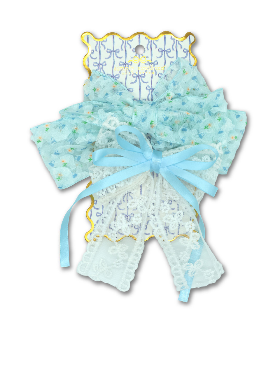 0126-HAIR-BOW-BLUE - Simply Southern Outlet