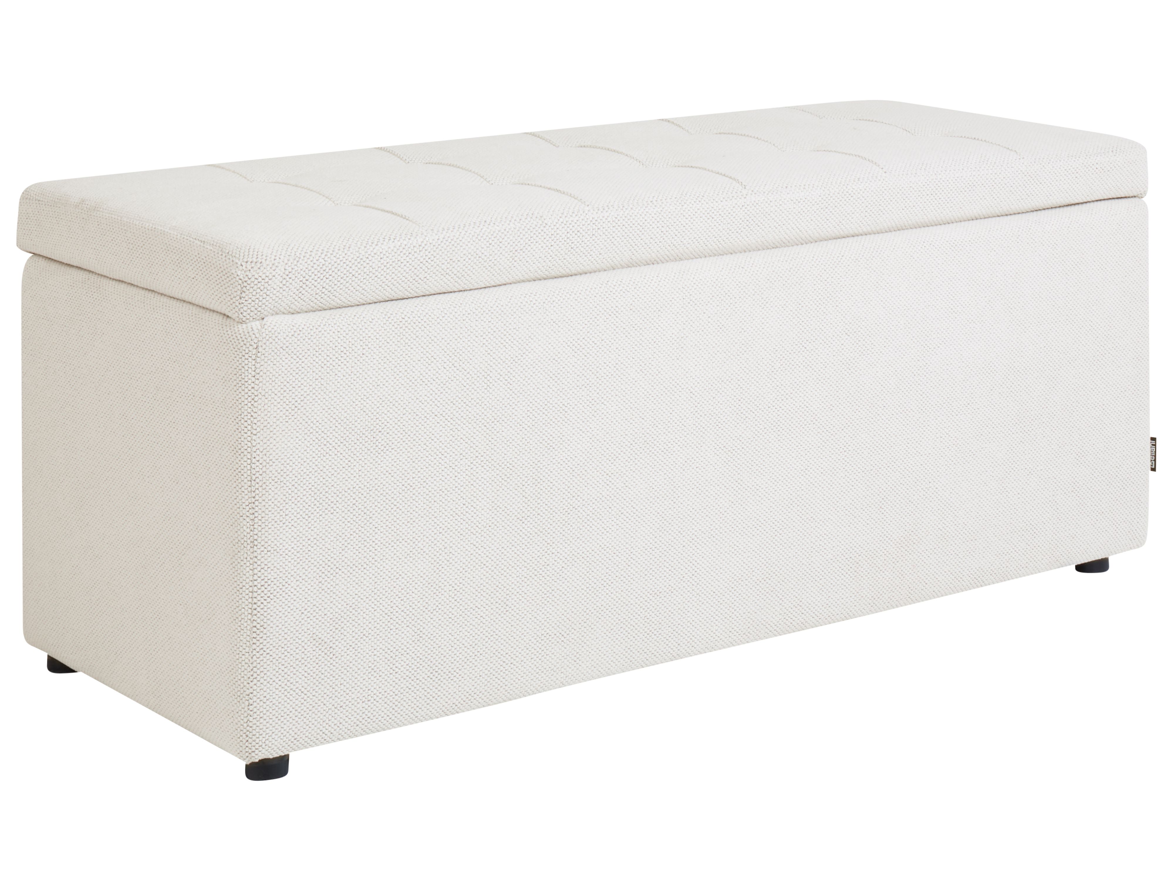 Storage Ottoman OREM Fabric Off-White
