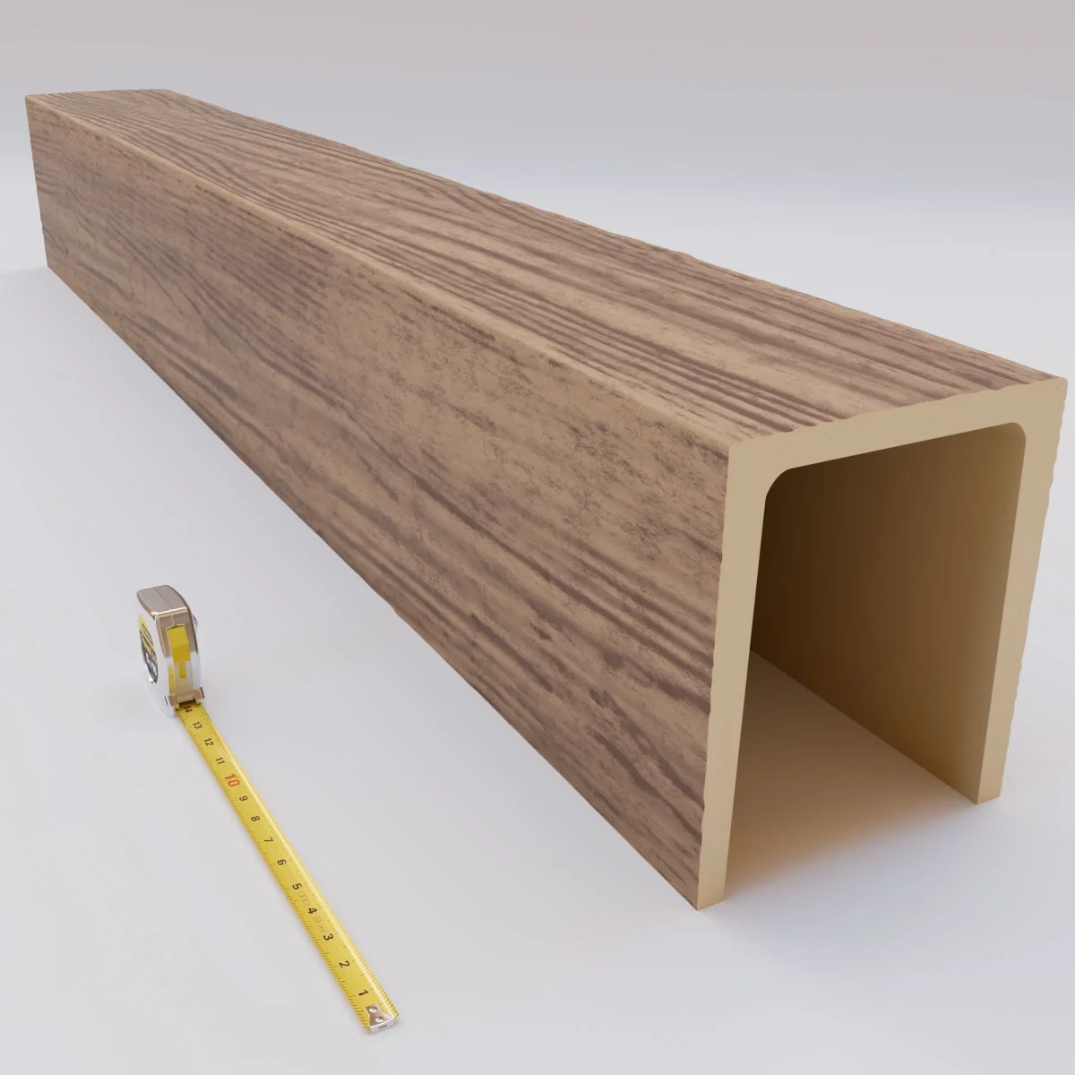 Ekena Millwork 3 1/2"W x 3 1/2"H x 120"L 3-Sided (U-Beam) Mena HeritageTimber Faux Wood Ceiling Beam, Kona Brown - Image 54