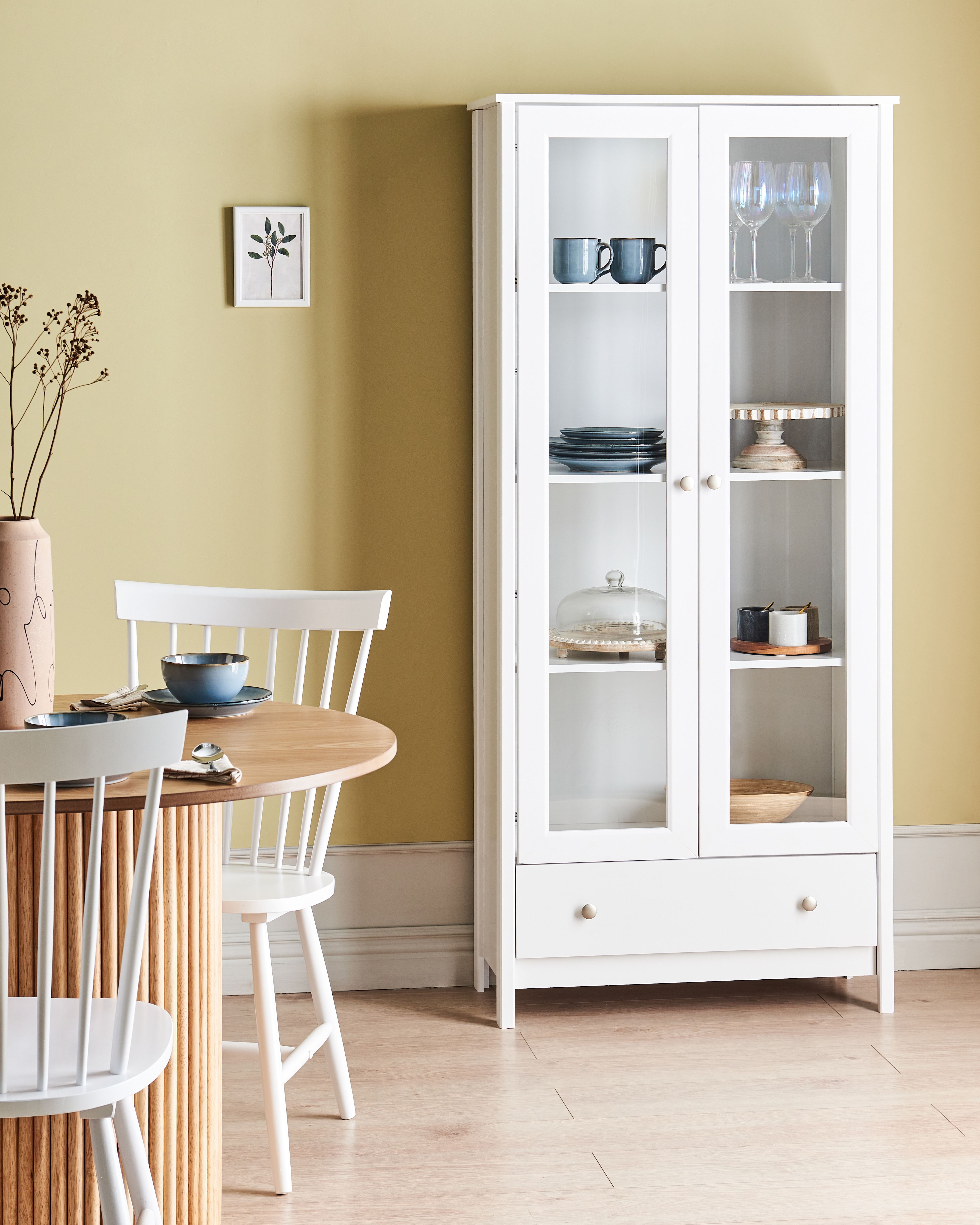 Glass Display Cabinet NORNALUP 80 cm White