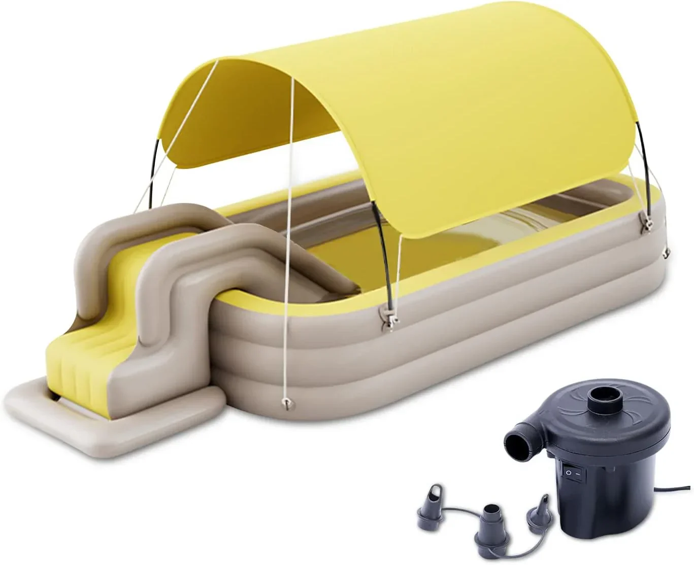 Ergocar Inflatable Swimming Pool With Water Slide And Awning - 2.1 Meters, Three Layers - Image 2 Ergocar Inflatable Swimming Pool With Water Slide And Awning - 2.1 Meters, Three Layers - Image 2
