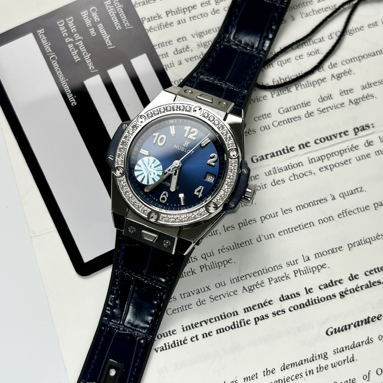 Hublot Replica 1:1 Watch Big Bang One Click Blue Dial With Diamond benzene 38mm - Elite Watch Atelier