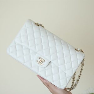 Chanel Classic Medium Blue Lambskin Rainbow Hardware – CB0311:1High-quality replica