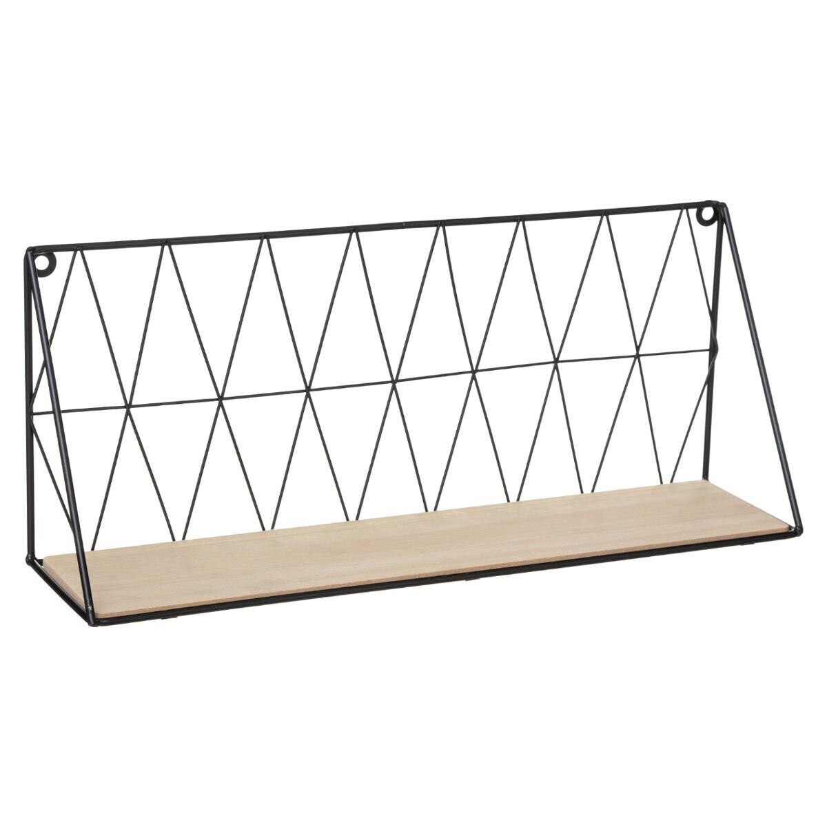 Wall shelf metal wired "Anna" Black, 48x20 cm