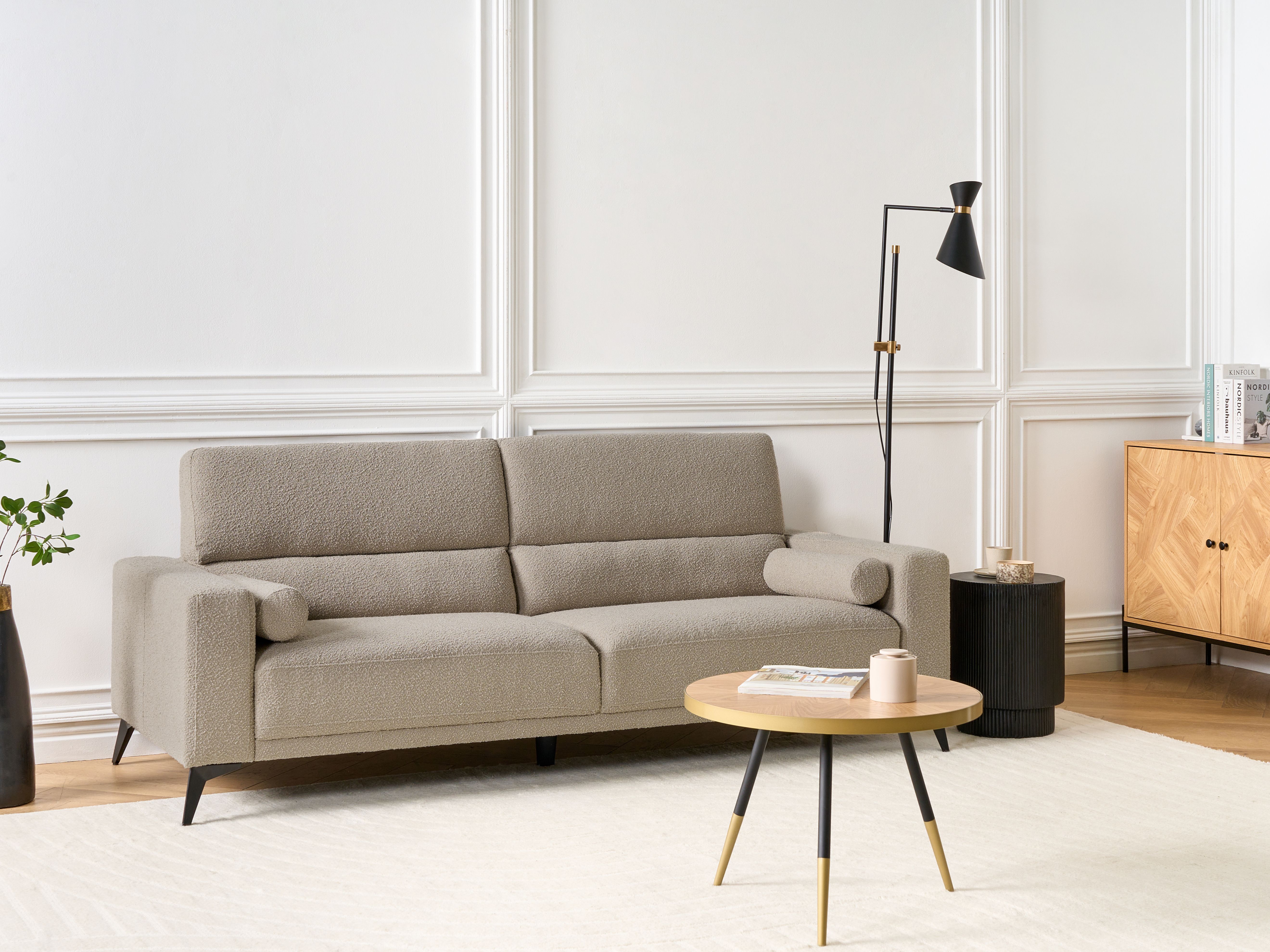 Sofa 3 Seater ANGE Boucle Taupe