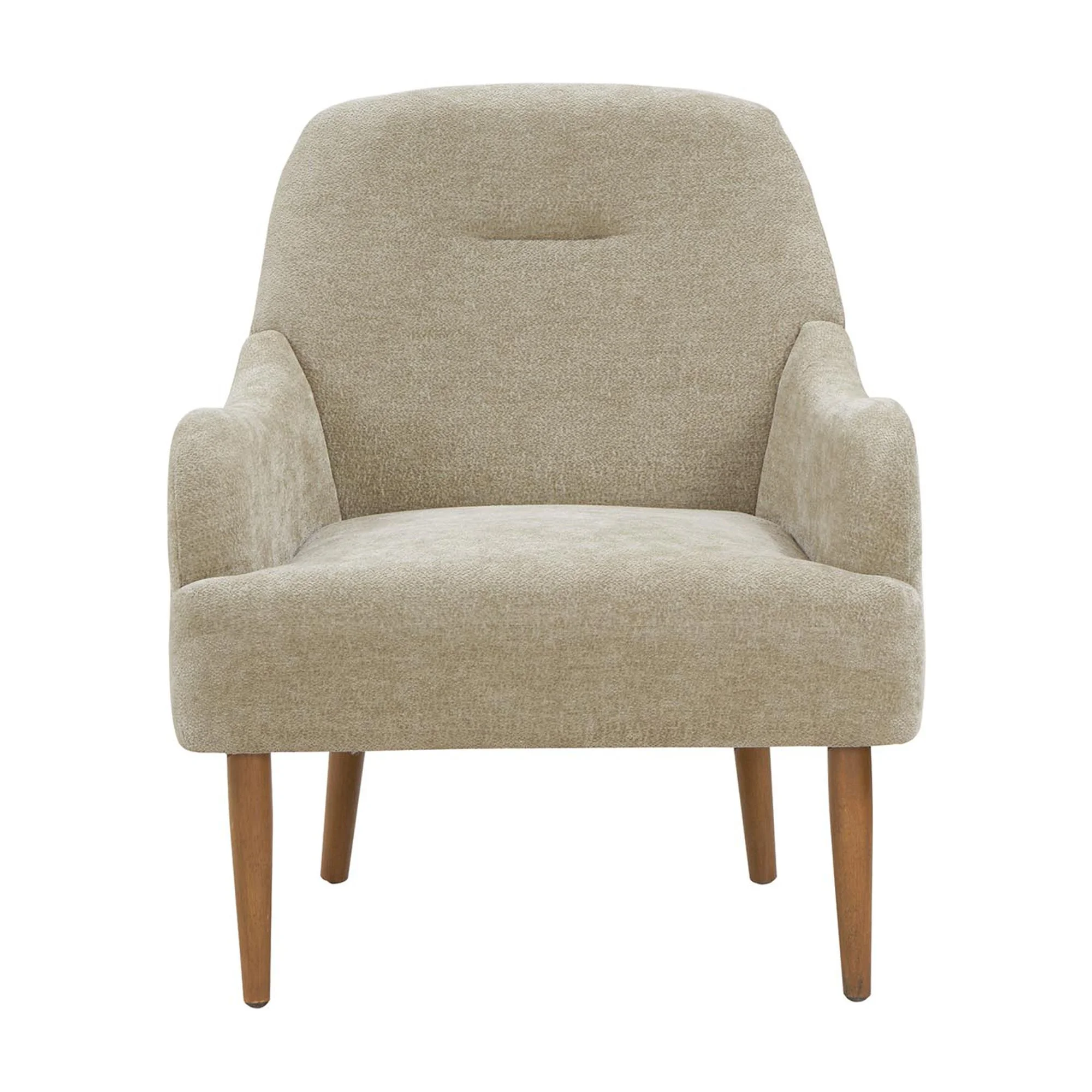 Chenille Armchair, Modern Style Accent Chair with Wood Legs, Comfy Design for Living Room, Bedroom, Office