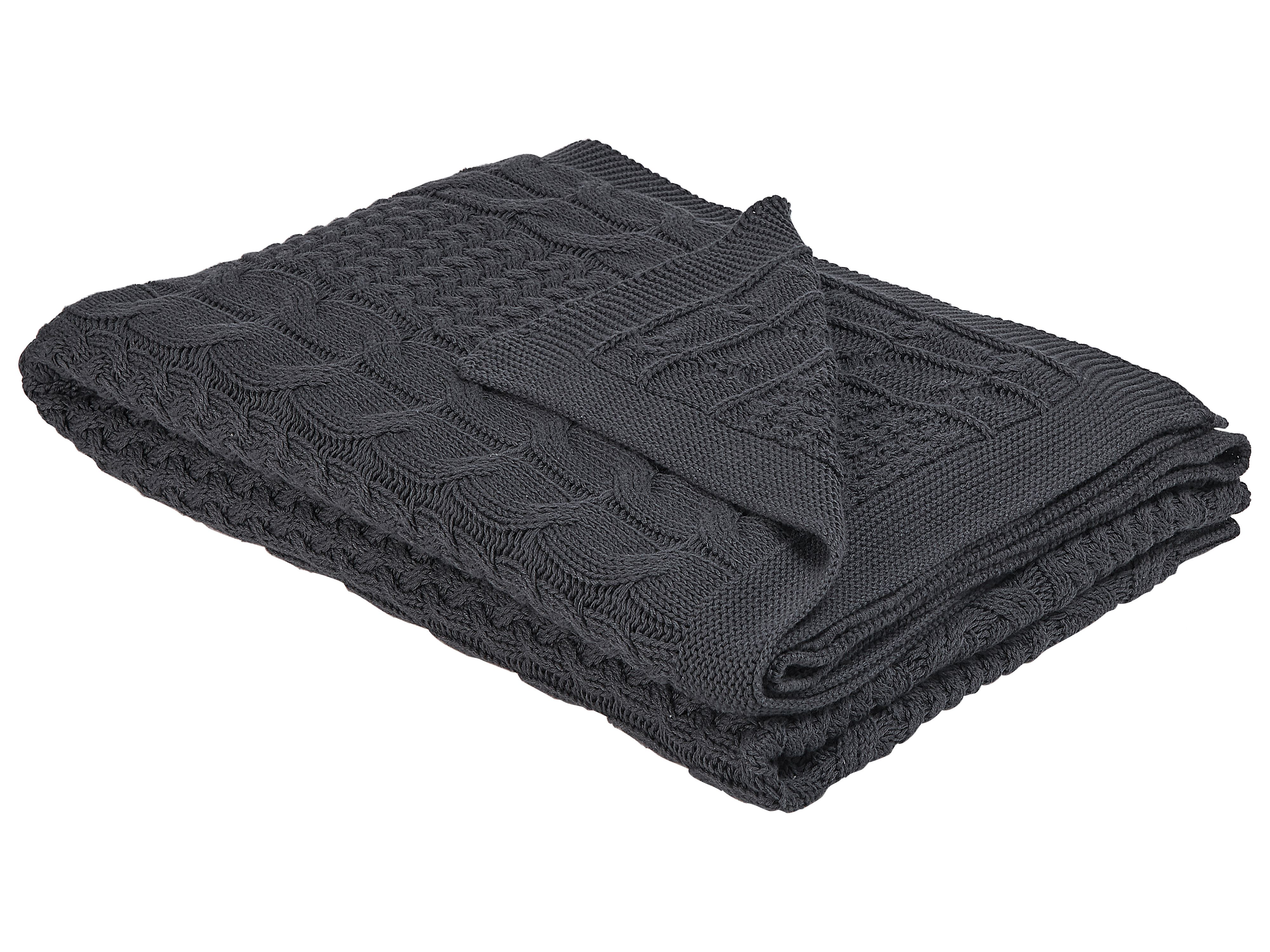 Blanket FETHIYE Cotton 140 x 170 cm Dark Grey