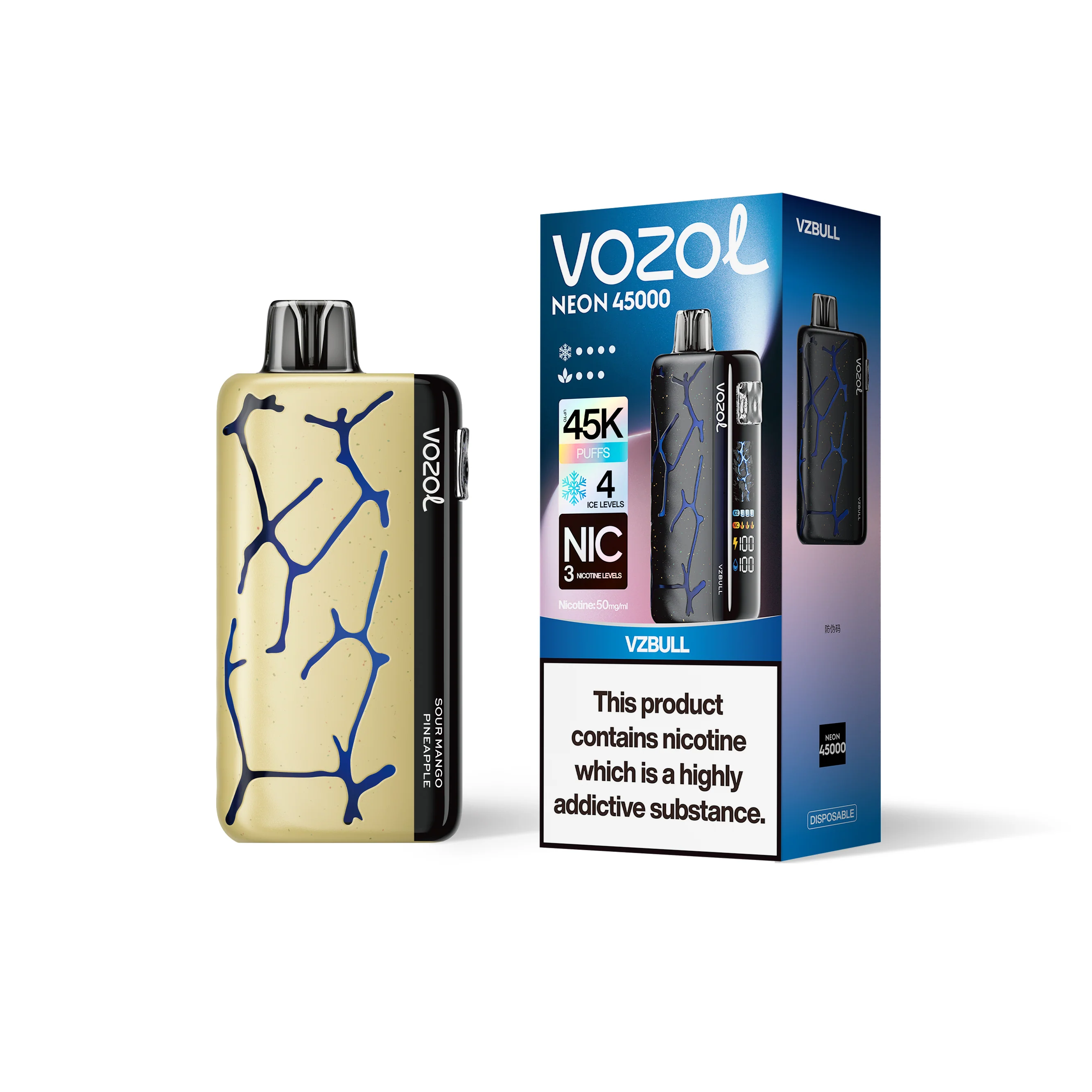 VOZOL NEON 45K jednorazowy e-papieros (wszystkie smaki)