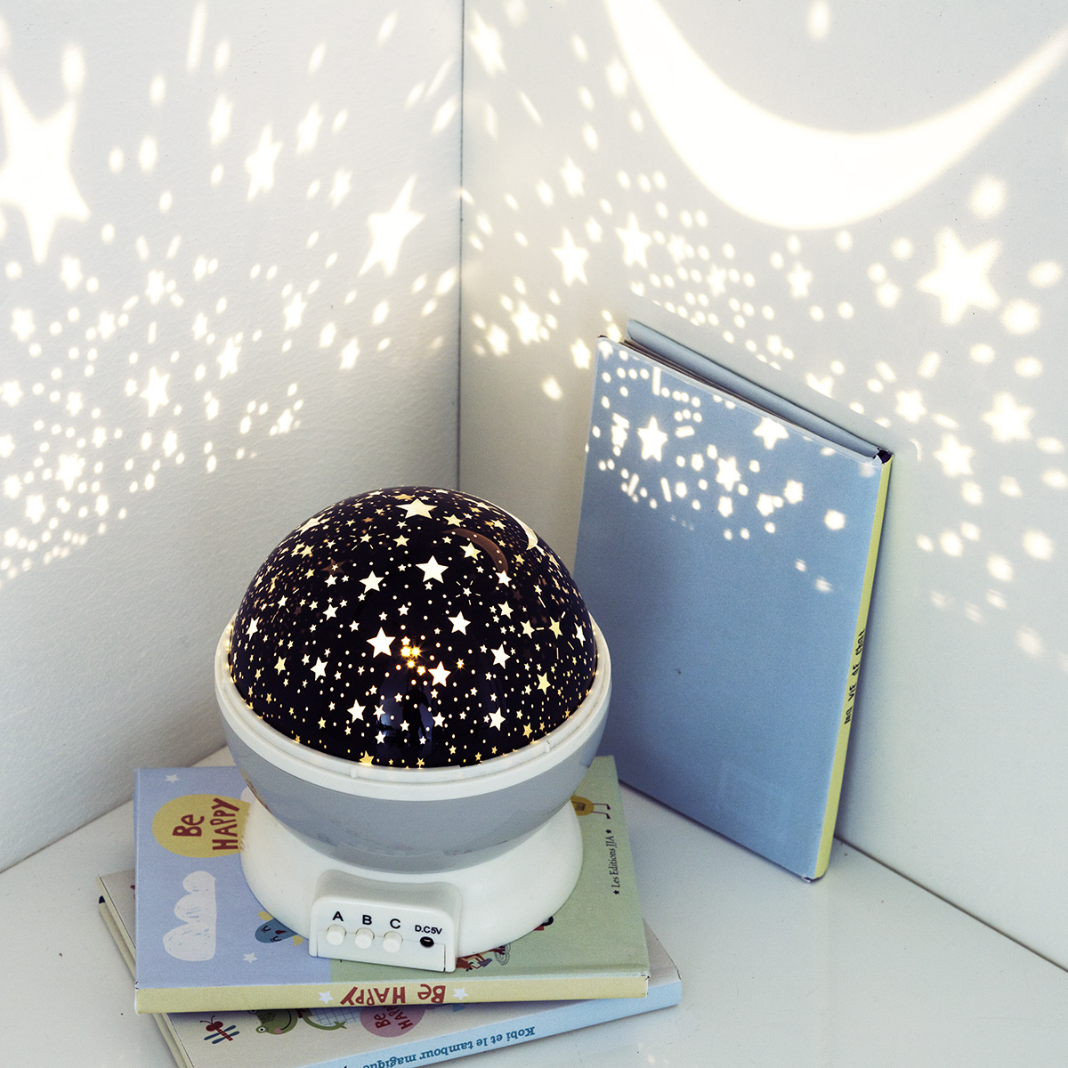 Kids nightlight "Projector" Grey, D.12 cm