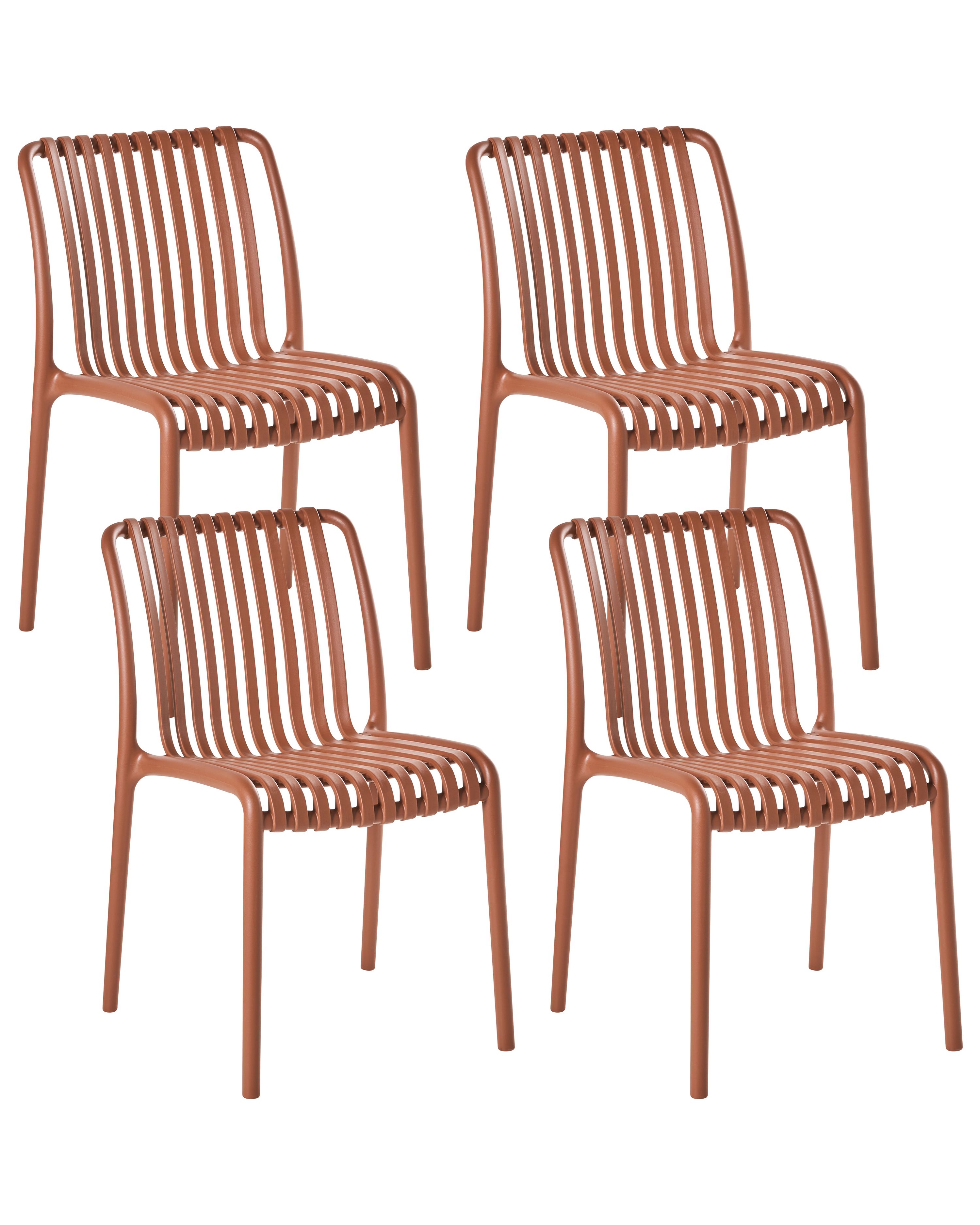 Set of 4 Garden Chairs ARICCIA Light Red