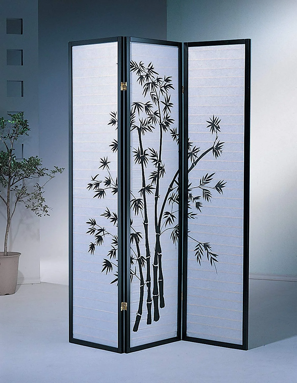 Milton Green Stars 3-Panel Dean Room Divider-Color:Bamboo Design