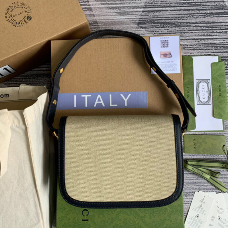 Replica Gucci Horsebit 1955 Small Bag 602204 In Beige Canvas1:1High-quality replica