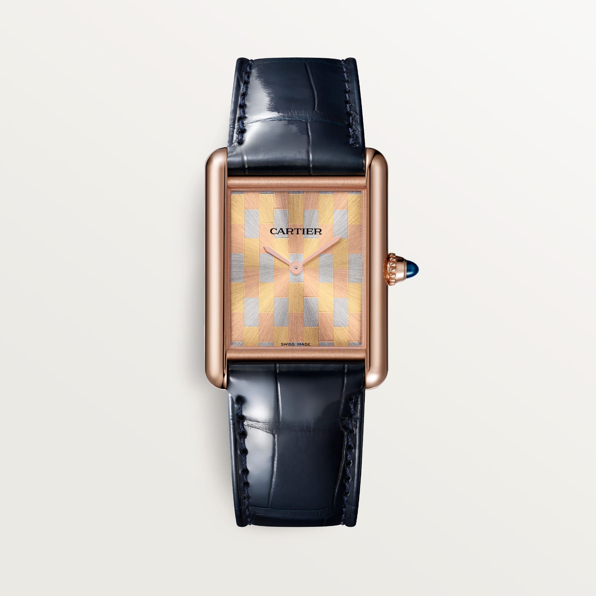 Tank Louis fake cartier watch large model Manufacture mechanical movement with manual winding(1:1 replica) - Top club