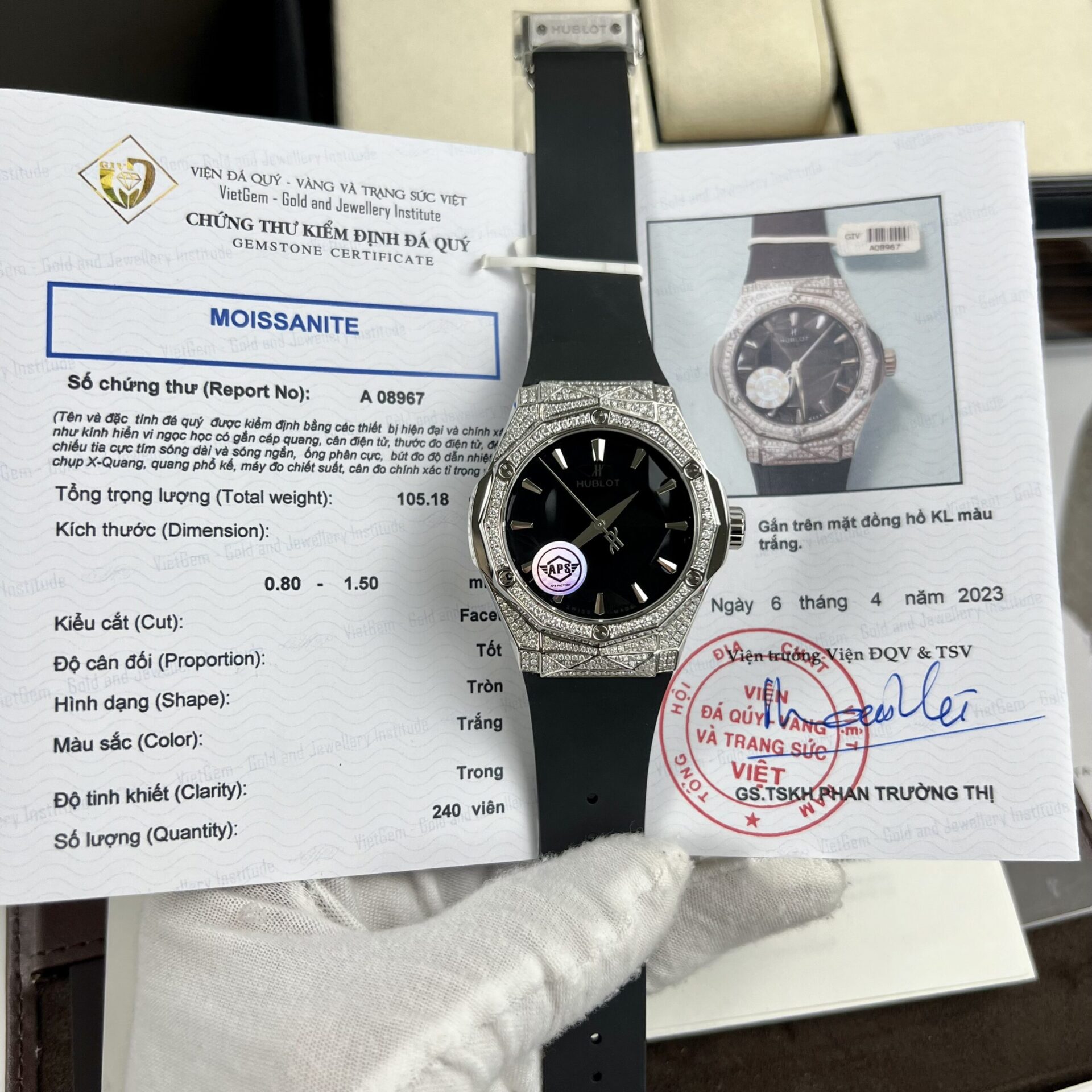 Hublot Orlinski Replica Watch Black Dial Custom Moissanite Diamonds APS Factory 40mm - Top club