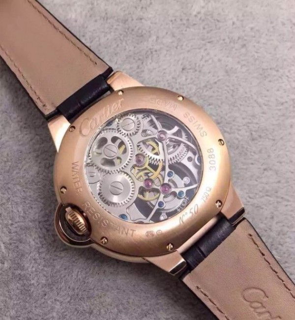 Replica Cartier Ballon Bleu Skeleton Tourbillon RG White Dial - Top club