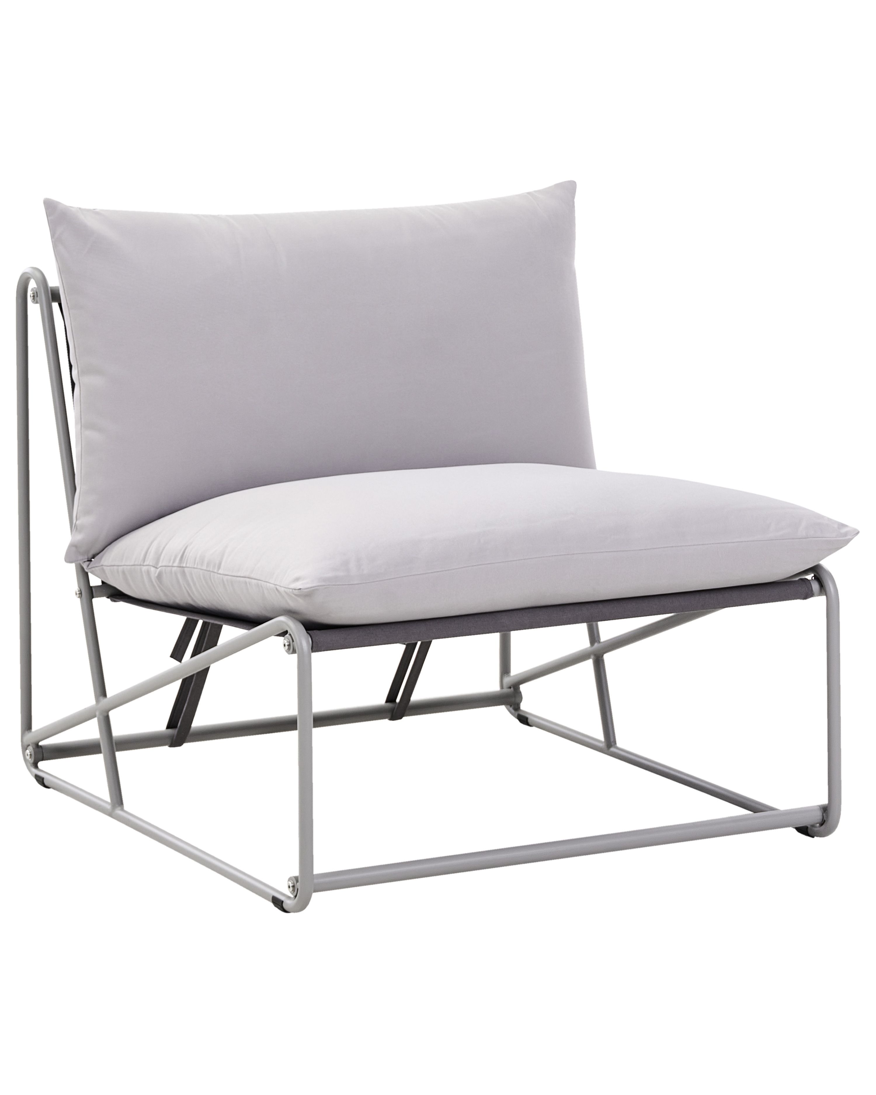 Garden Chair with Cushion PICO Metal Grey