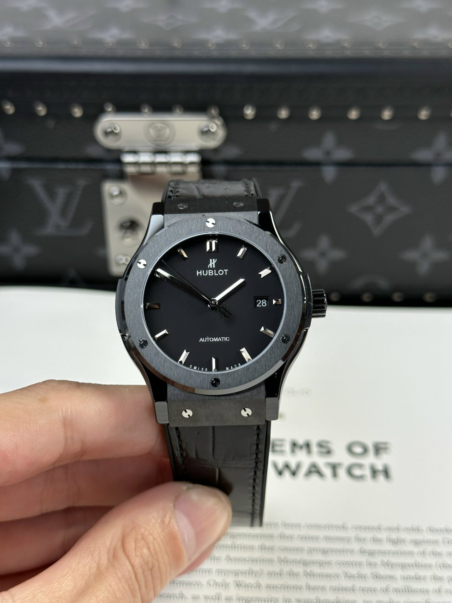 Hublot Classic Fusion Replica Watch Ceramic Refined Black 42mm - Elite Watch Atelier