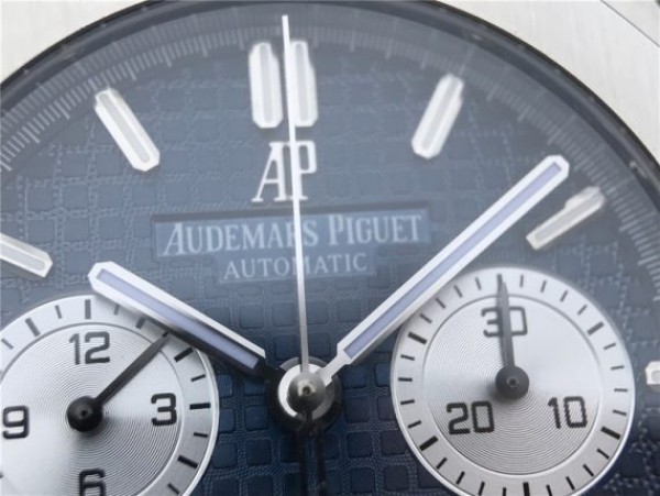 Replica Audemars Piguet Royal Oak Chronograph SS JHF Blue/White Dial SS Bracelet A7750 - Top club