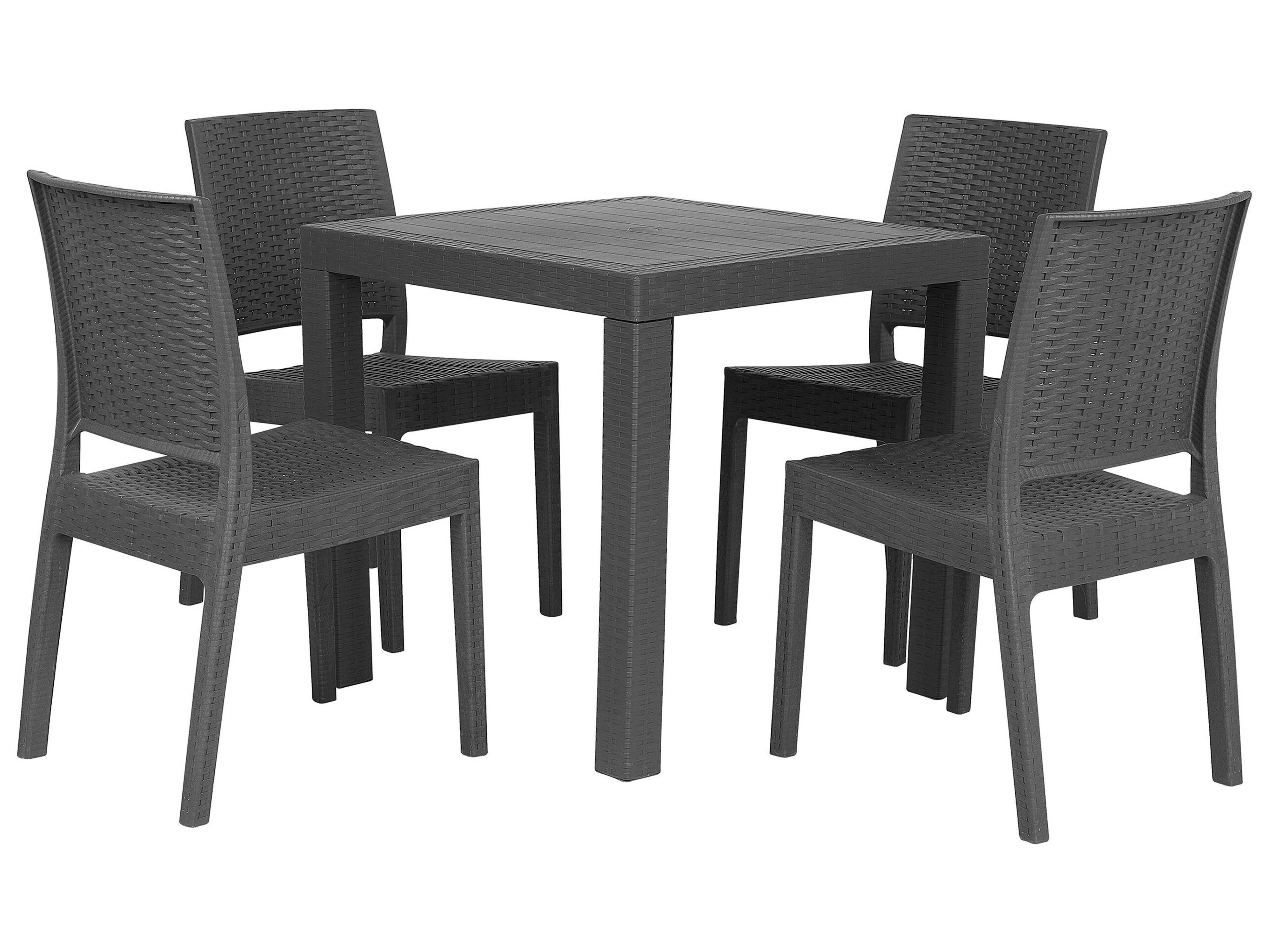 Garden Dining Set 4 Seater FOSSANO Graphite Grey
