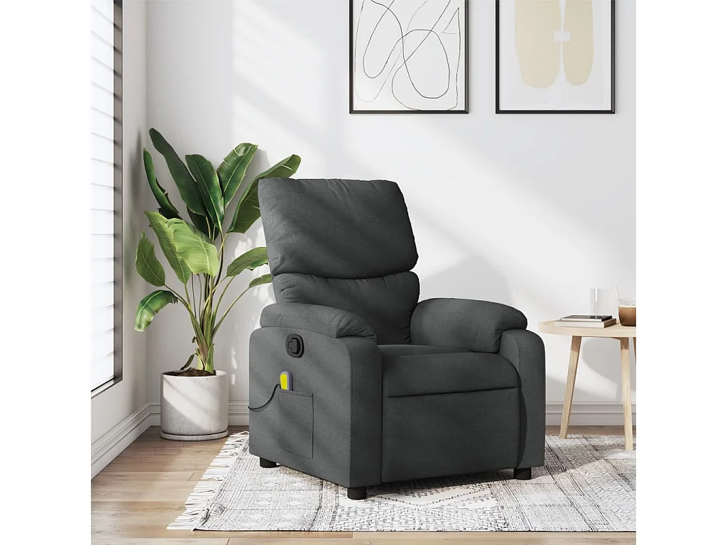 Fauteuil inclinable-Chaise de relax-Fauteuil de Massage gris foncé tissu SHL2948