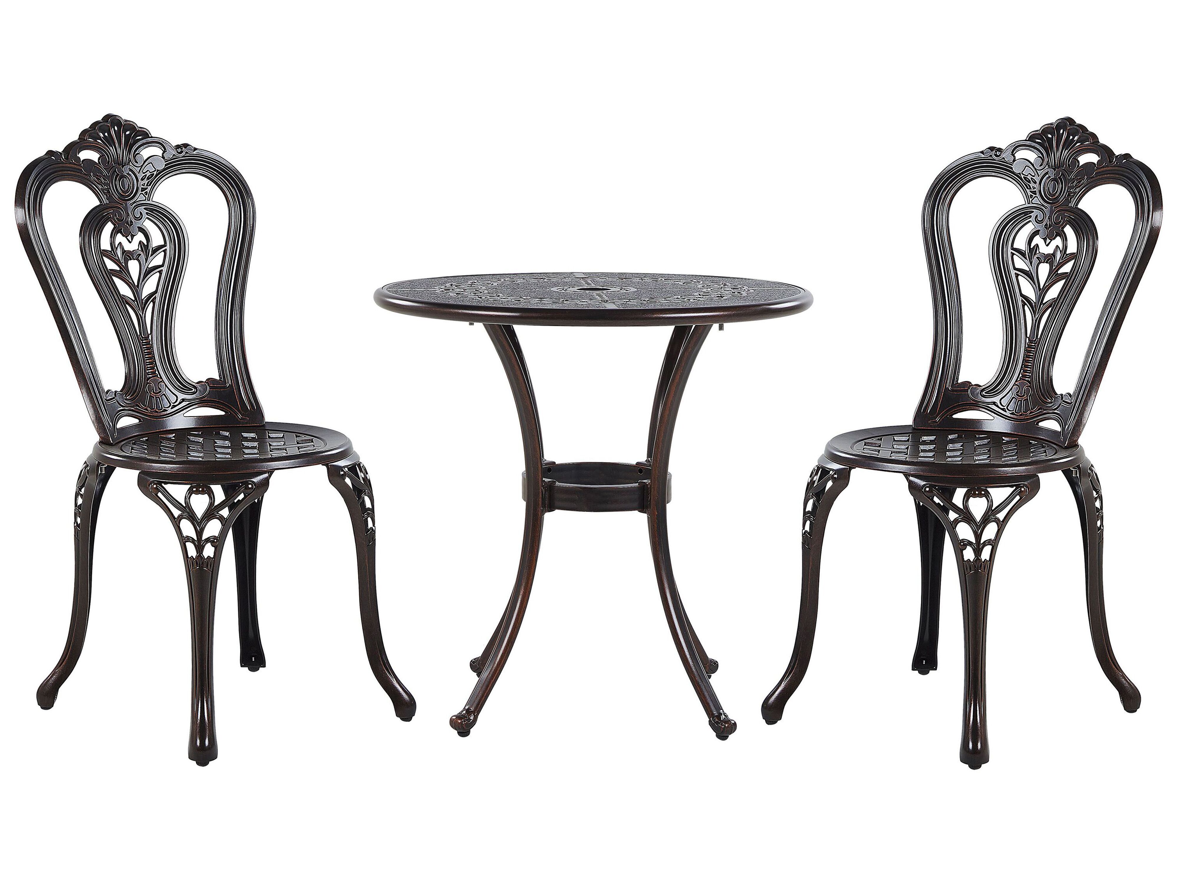Bistro Set BOVINO Metal Dark Brown