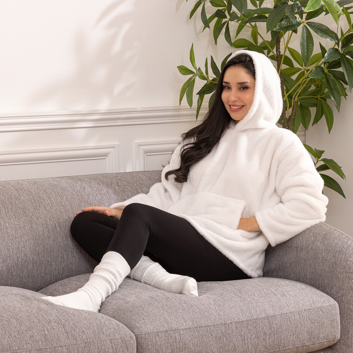 Fur slanket "Teddy" White, One size