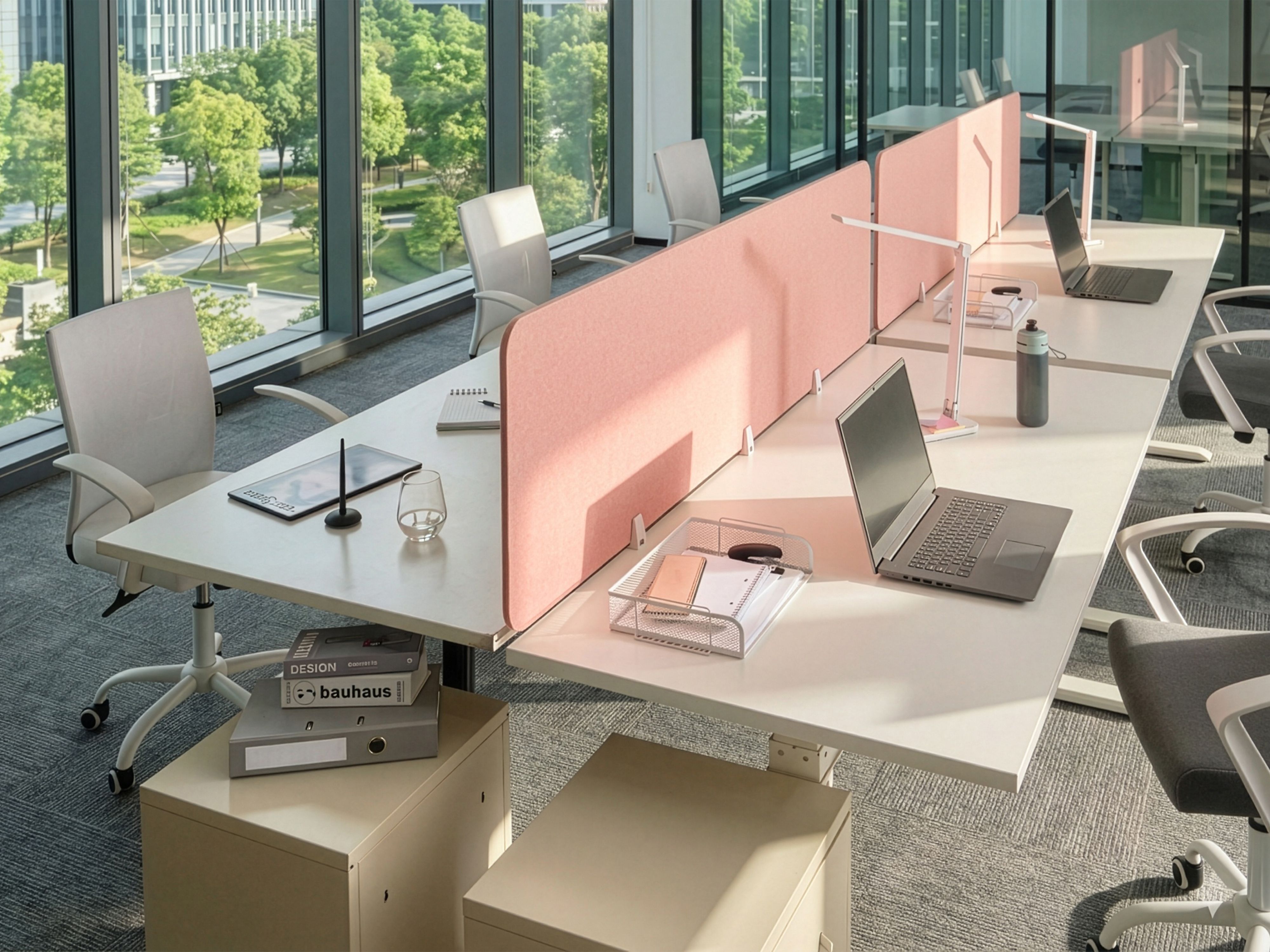Desk Screen SPLIT Peach Pink