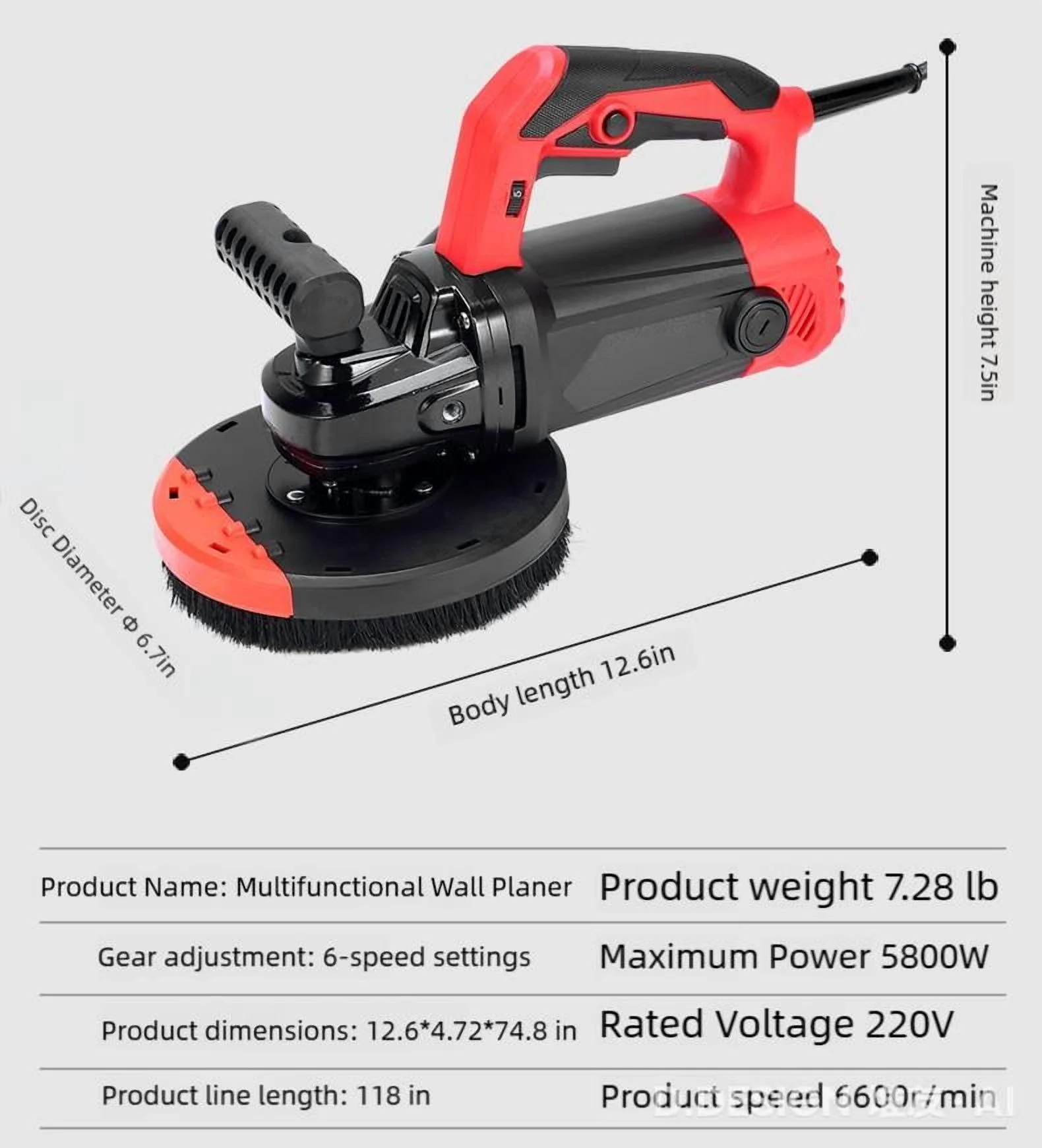 PWTOOL Concrete Floor Grinder | Multifunctional Concrete Sander Concrete Sanding Machine | Flexible Floor Sander Floor Grinder Polishing Machine for Floor Sanding Wall Sanding - Image 3