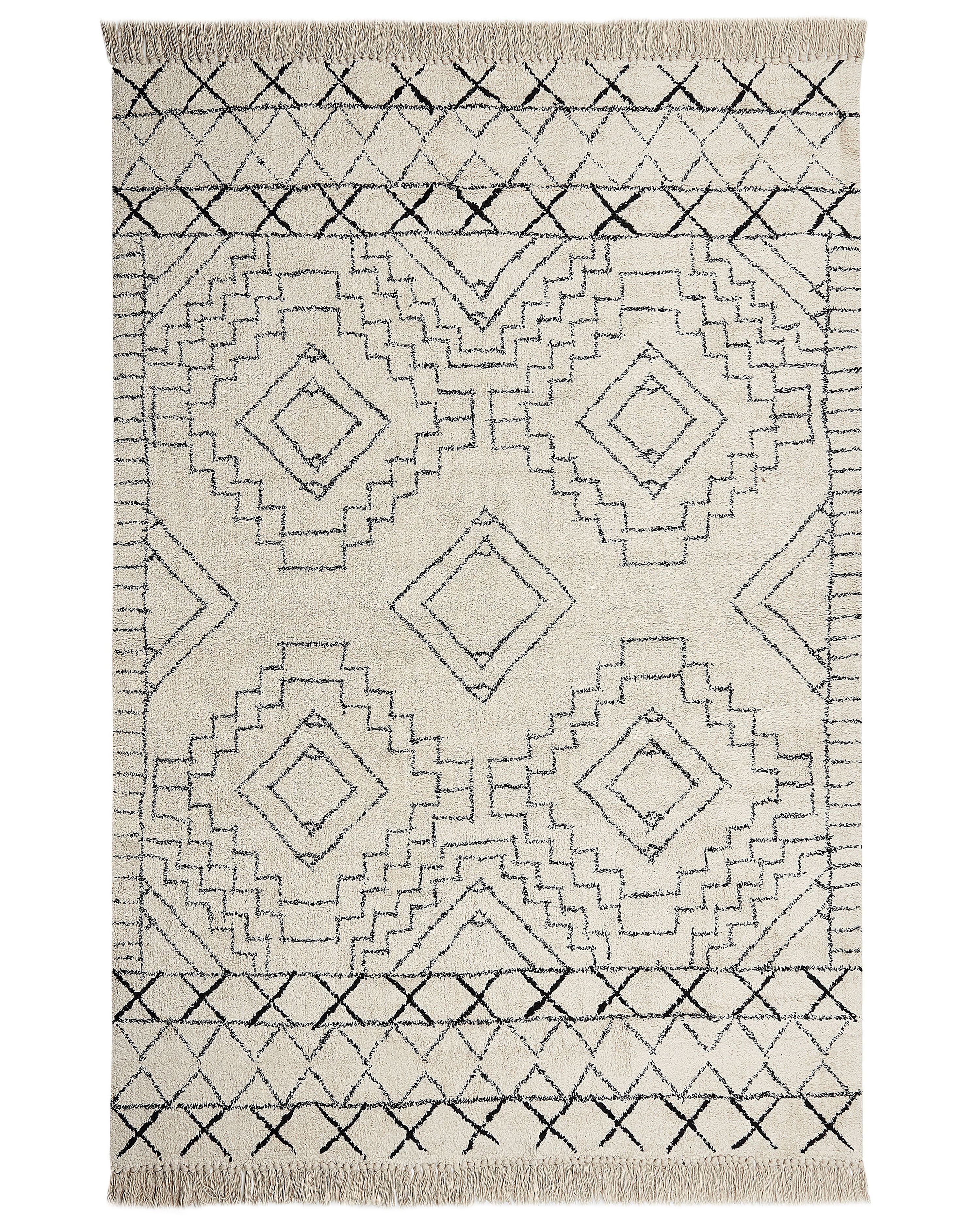 Rug ZEYNE Beige 160 x 230 cm Cotton