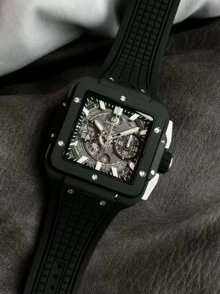 Hublot Replica 1:1 Watch Black Ceramic Square Bang Unico Chronograph 42mm - Elite Watch Atelier