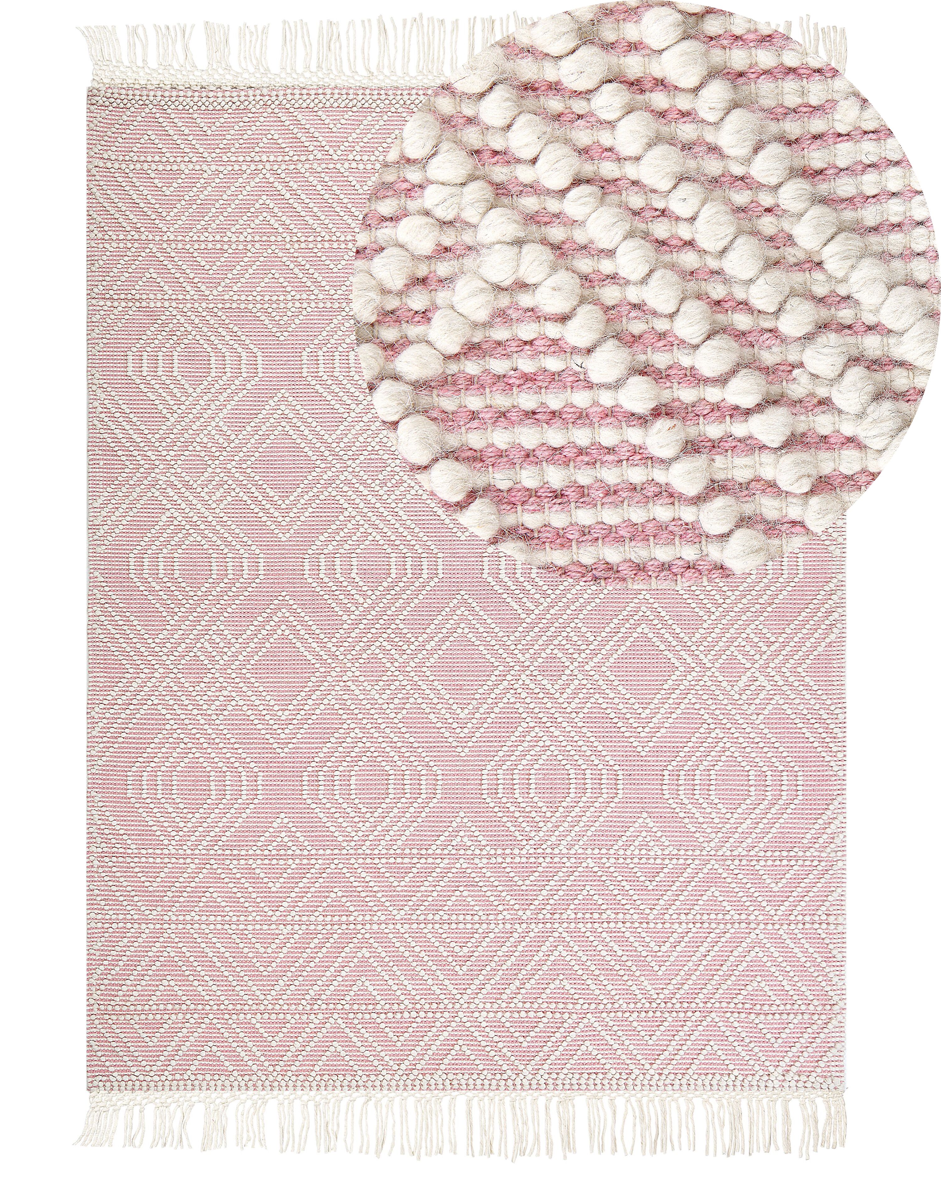 Rug ADANA Pink 200 x 300 cm Wool