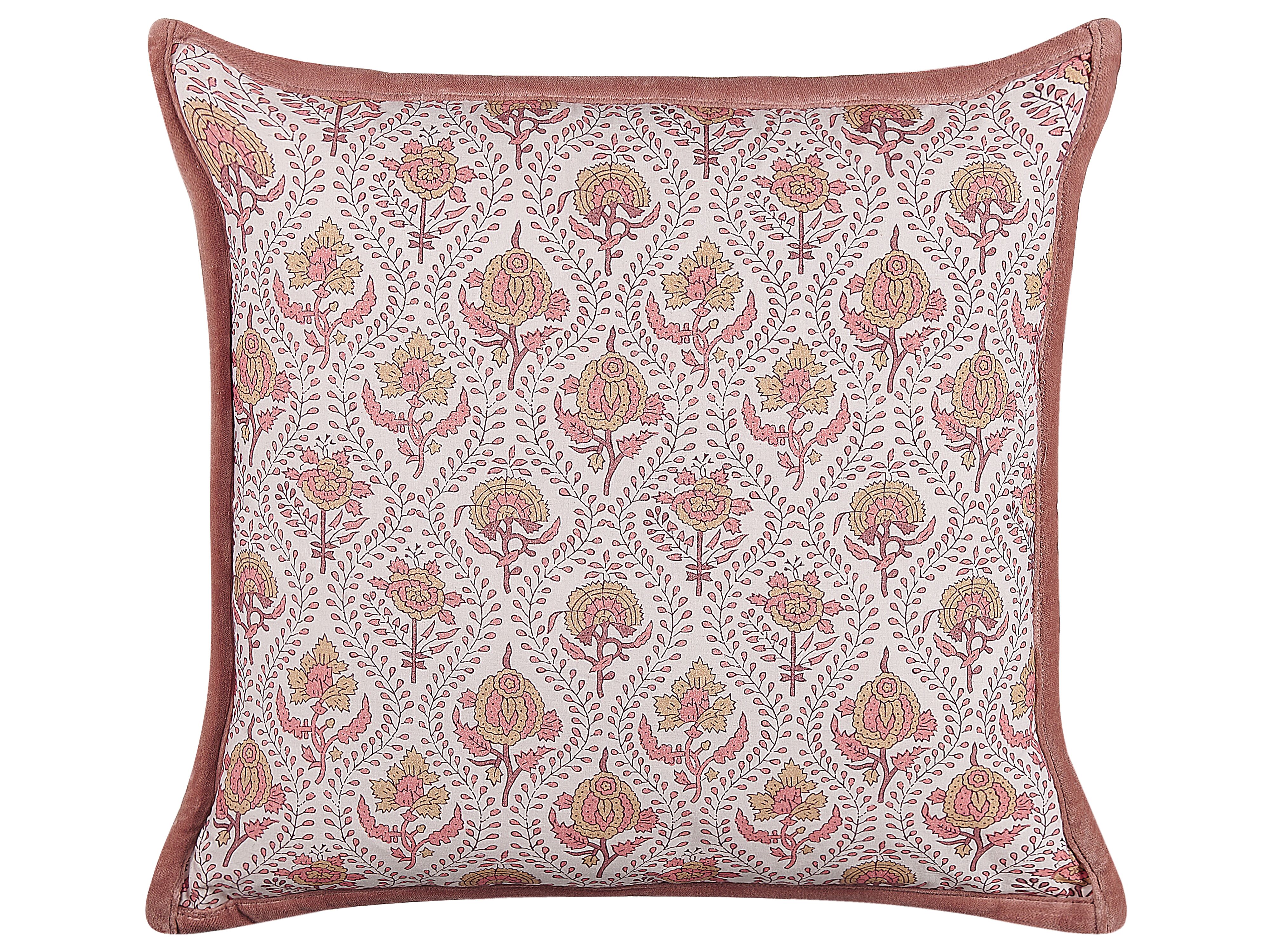 Throw Cushion PICEA Cotton 45 x 45 cm Red Floral Pattern