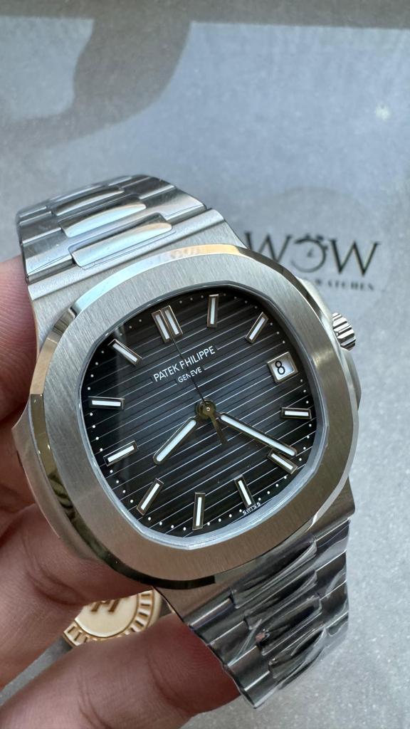 Replica PATEK PHILIPPE Nautilus 5811/1G PPF 1:1 Best Edition Grey Textured Dial on SS Bracelet Asian Cal.26-330CS - Elite Watch Atelier