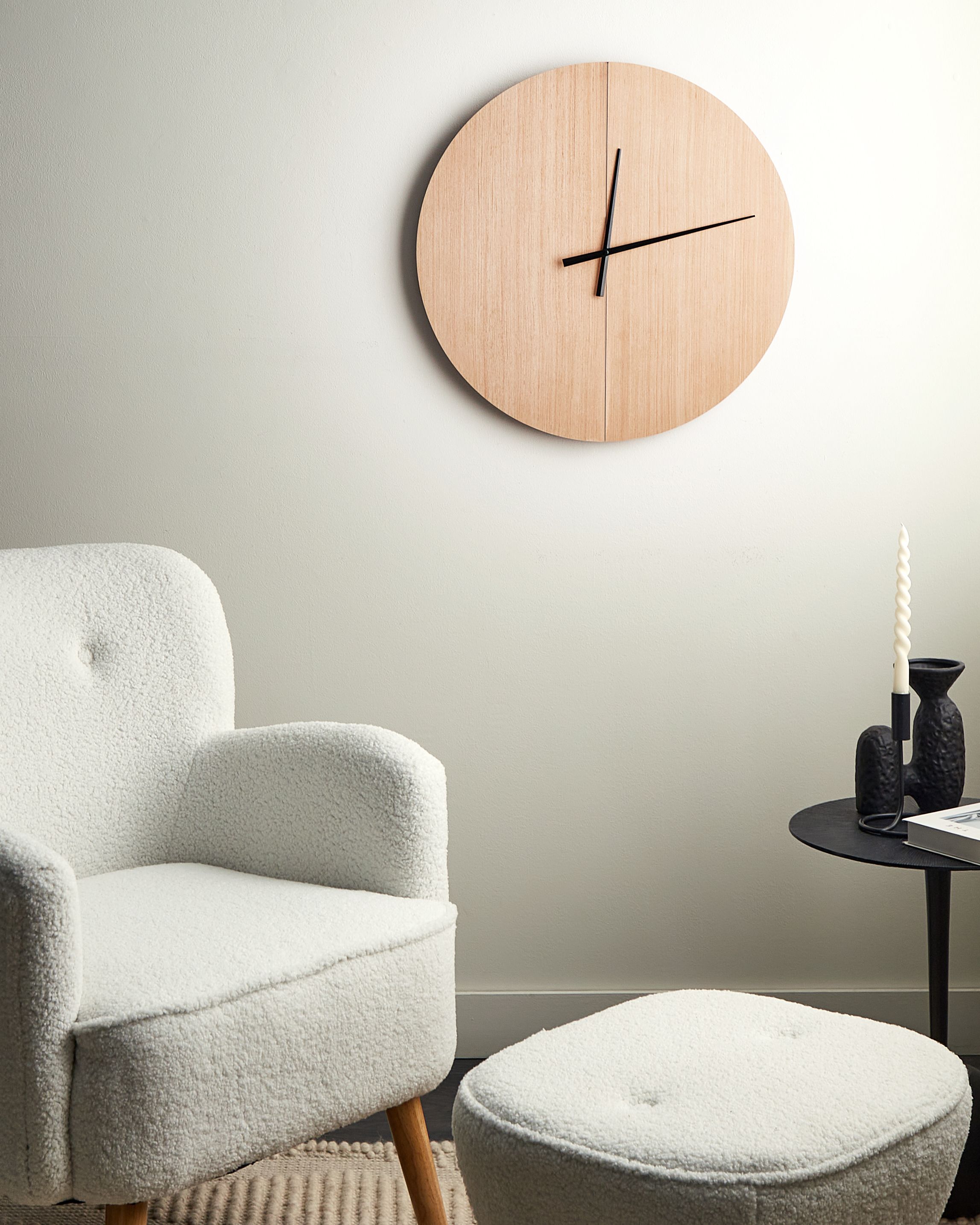 Wall Clock CABIC 60 cm Light Brown
