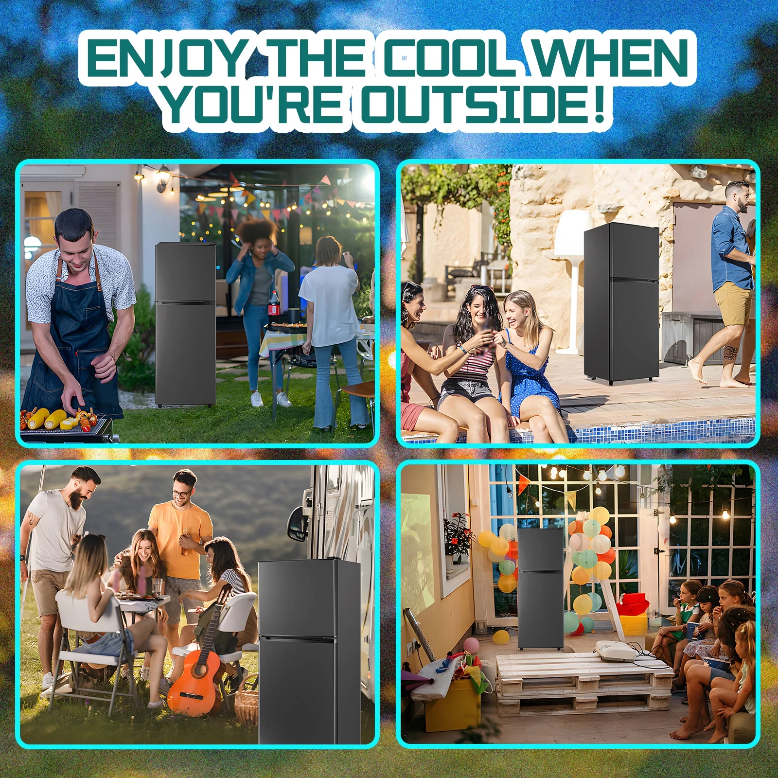JIEJIA 5.0 Cu.Ft Apartment Size Refrigerators with Separate Freezer, 2 Door Refrigerator, Small Fridge with Freezer, Gray - Image 4