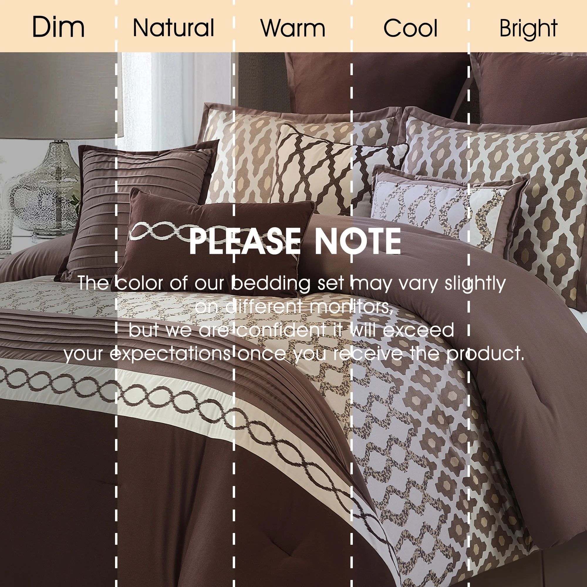 LANCO MODERN LIFESTYLE King Size Comforter Set, Burgundy, 10 Piece Bed in a Bag for All Seasons, Luxury Extreme Comfort Bedding Sets with Bedskirt, Pillow Shams, Euro Shams and Decor Pillows - Image 29