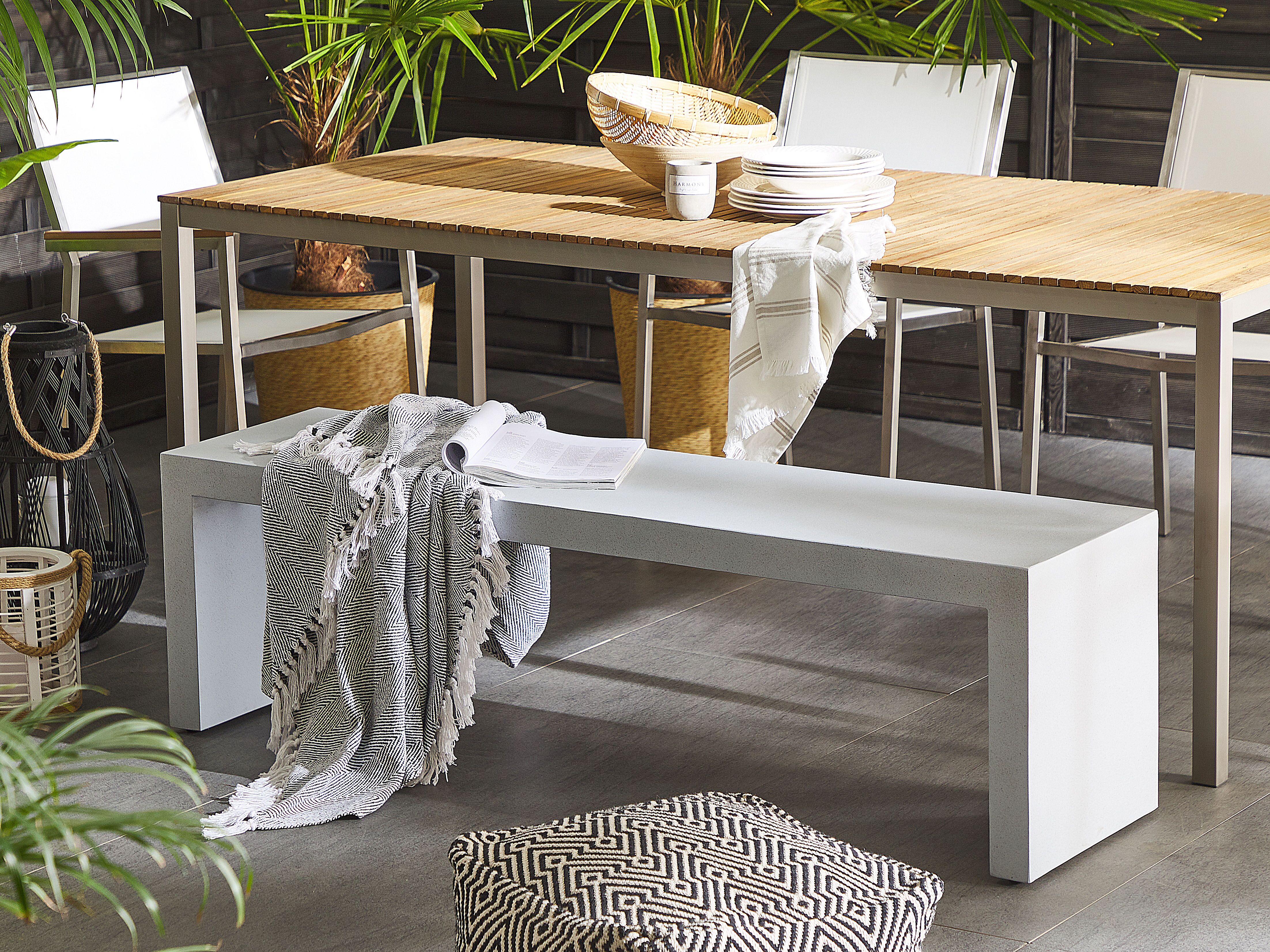 Garden Bench TARANTO 150 cm Concrete White