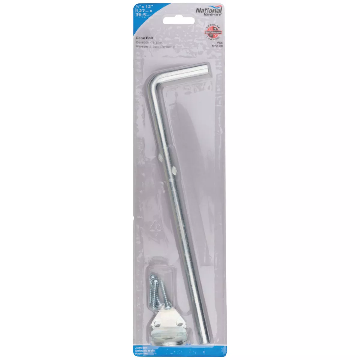 National Hardware 12 In. L. x 1/2 In. Dia. Zinc Plated Steel Cane Bolt