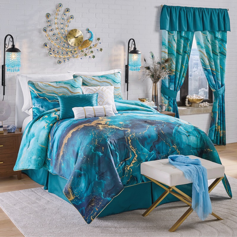 Gemma 7-piece Comforter Set and Window Treatments - MIDNIGHT VELVET CATALOG