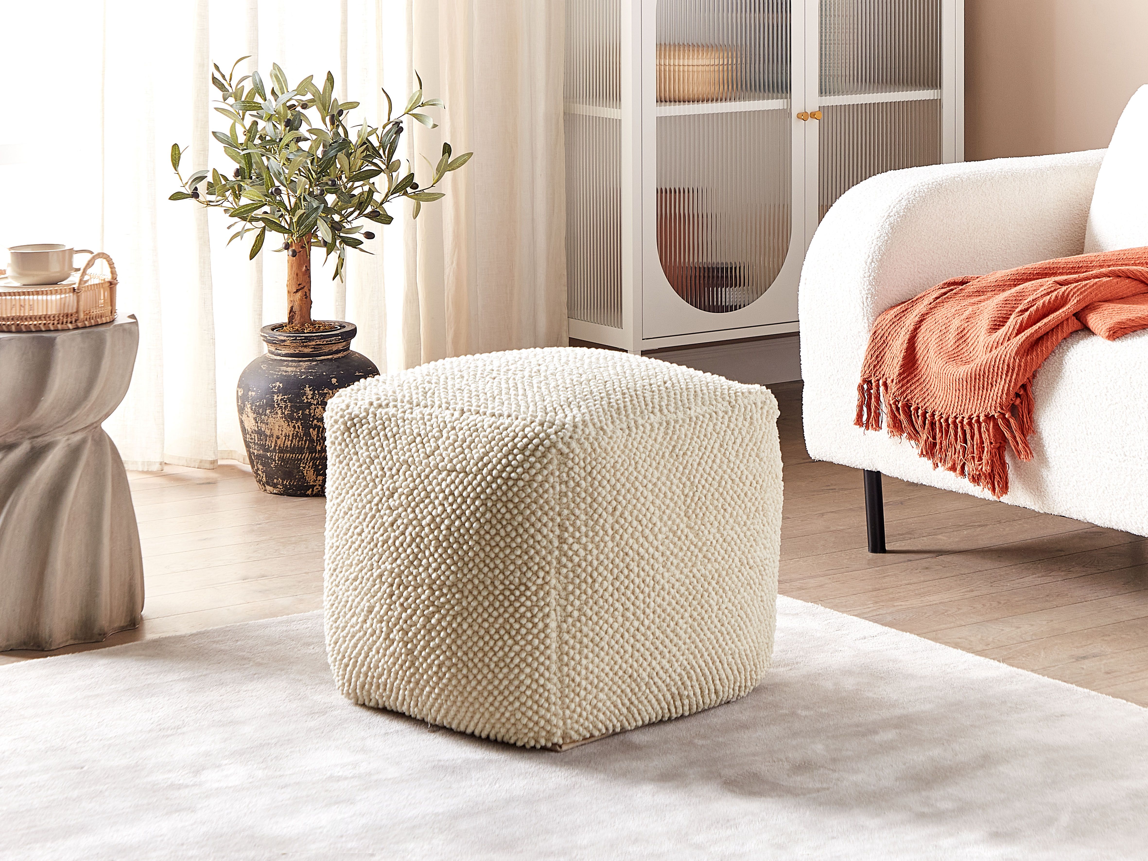 Pouffe JOARA Cotton Beige