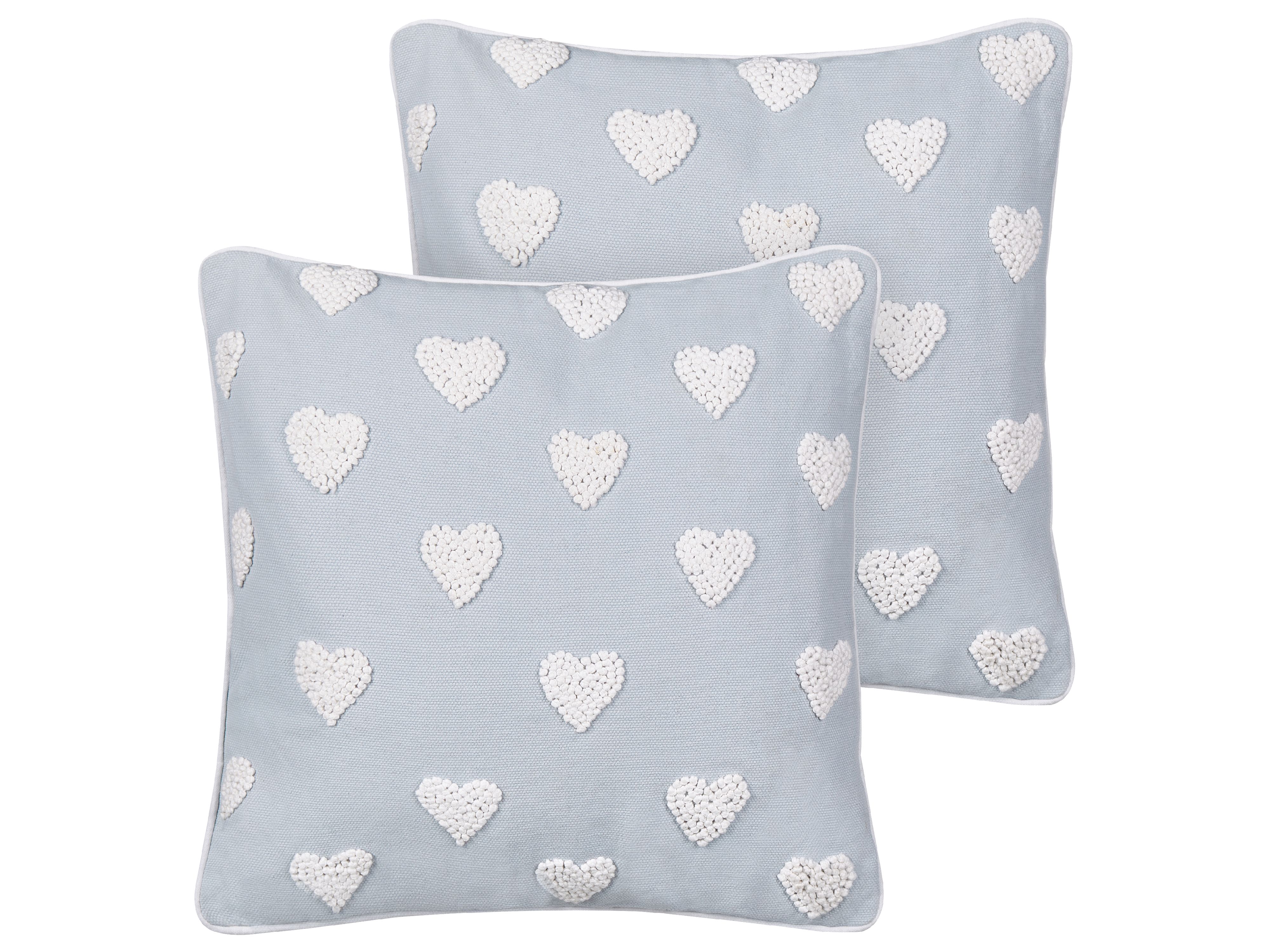 Set of 2 Decorative Cushions GAZANIA Cotton 45 x 45 cm Light Grey