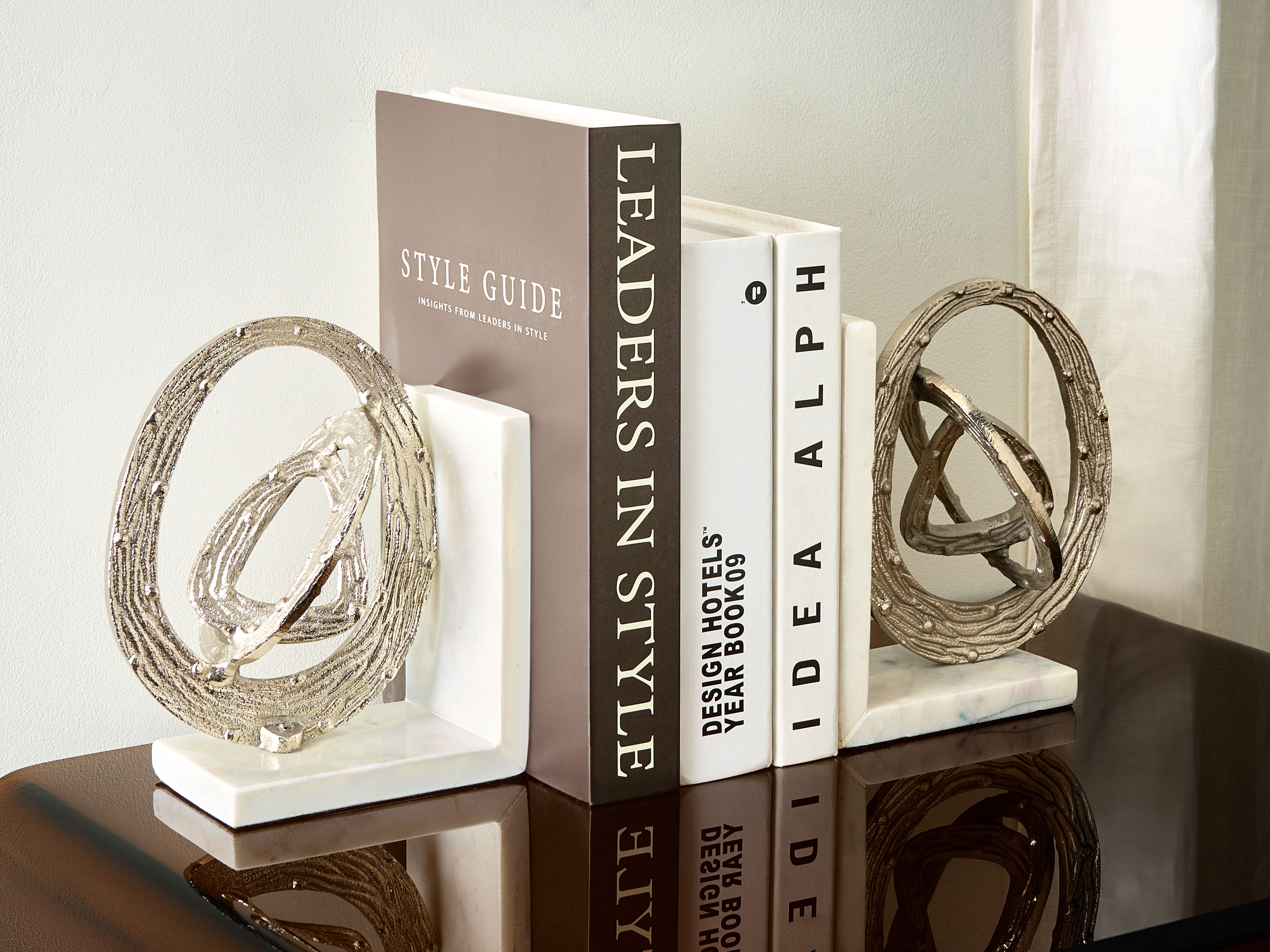 Set of Bookends RABINA Marble Silver